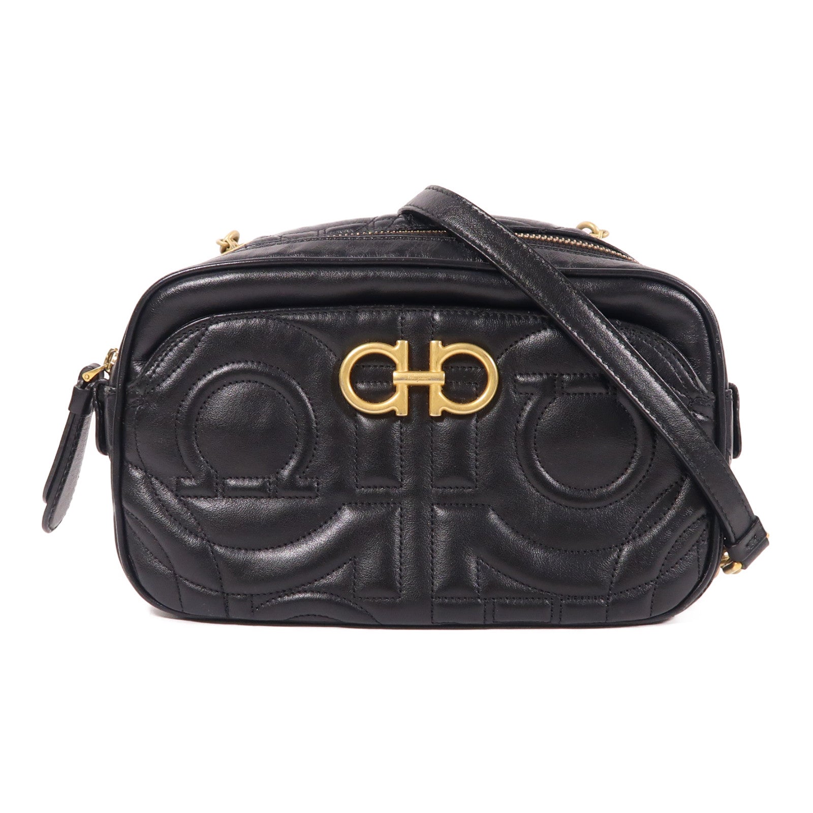 Salvatore Ferragamo 牛皮皮革Shoulder Bag金扣鏈帶肩背袋