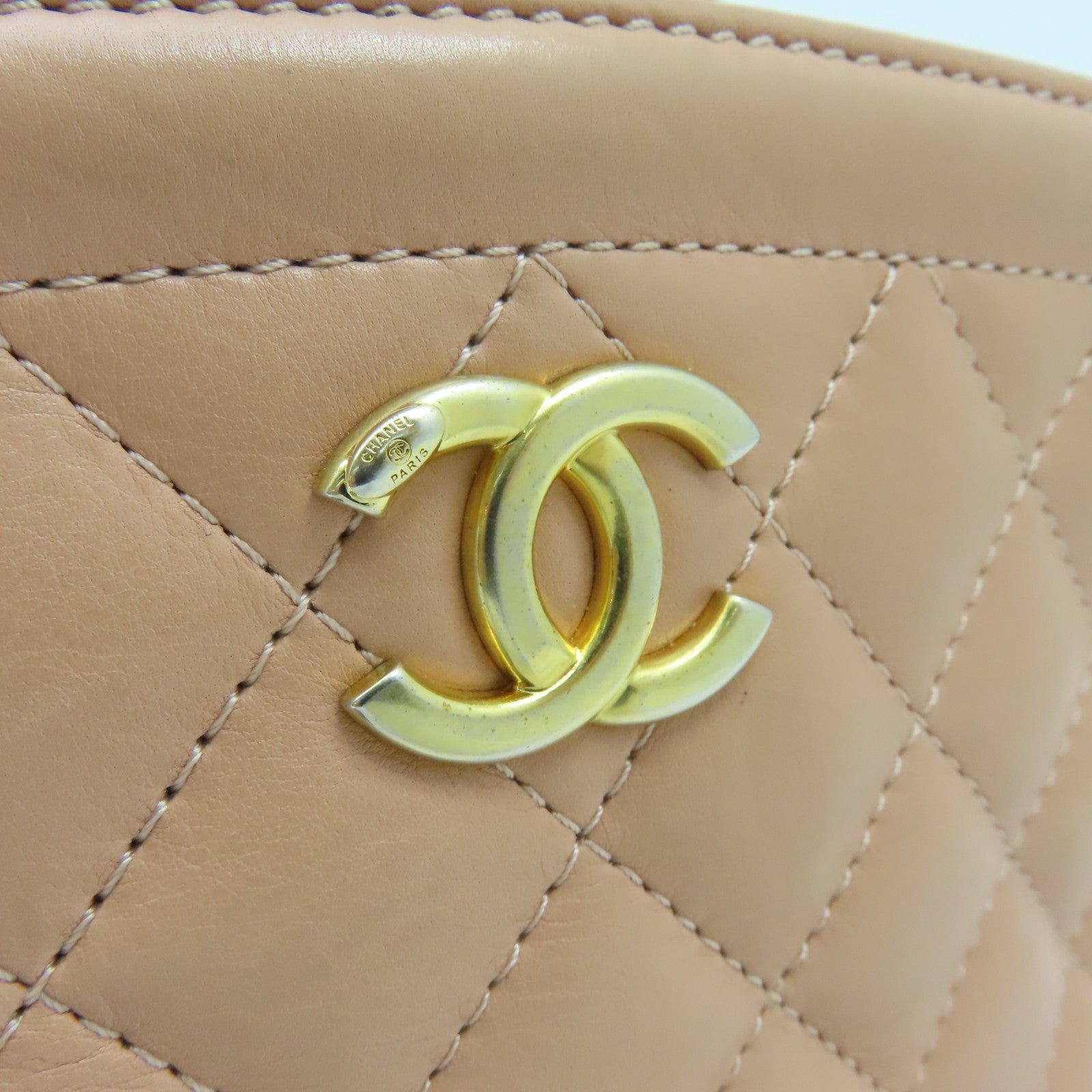 CHANEL 【激減優惠】菱格羊皮皮革Chain 2Way Shoulder金扣鏈帶手挽肩背兩用袋粉紅色