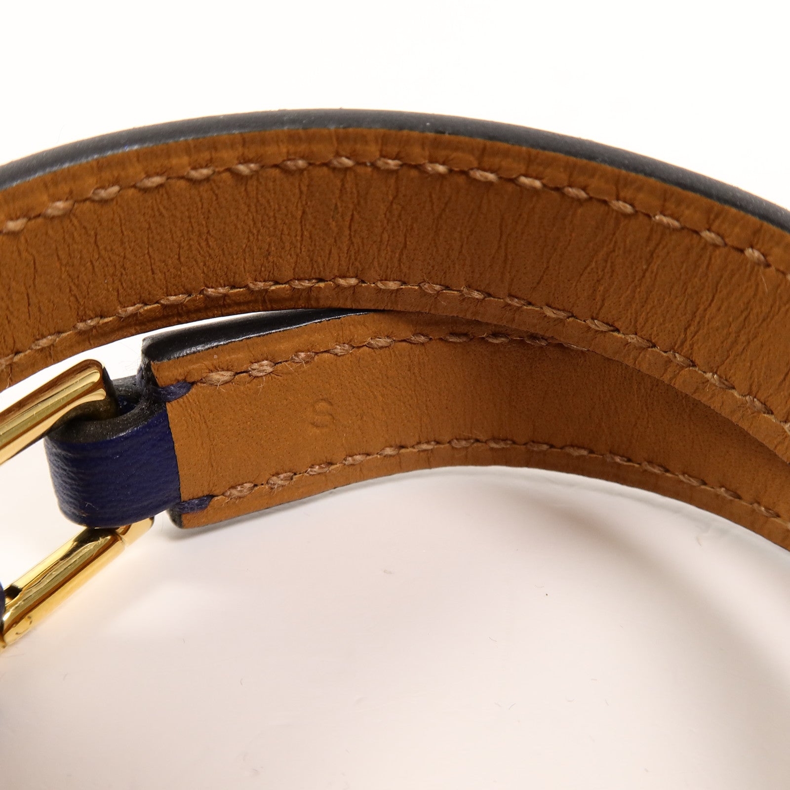 HERMES Swift皮革Rivale Double Tour Bracelet手帶Bleu Saphir