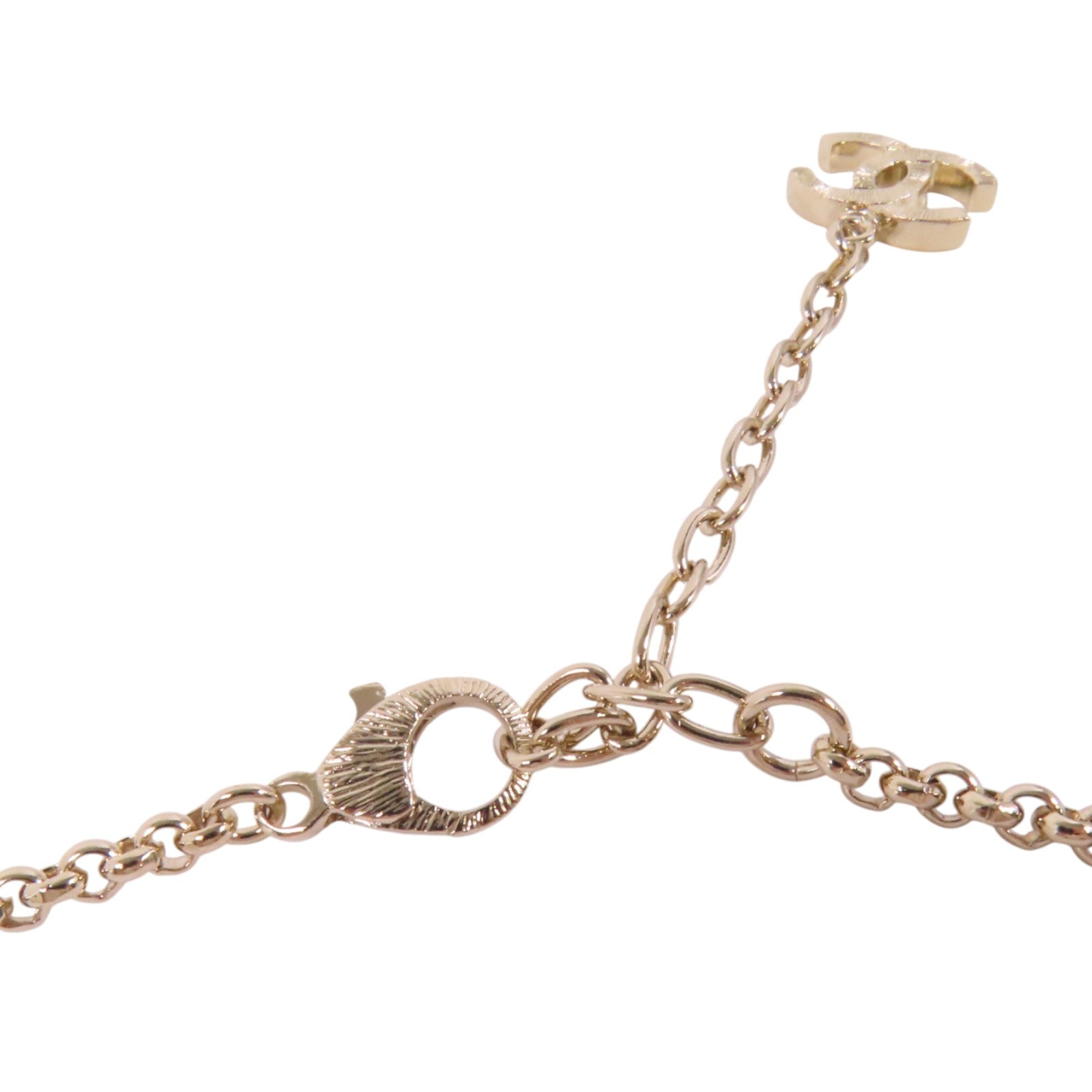 CHANEL 金屬/水鑽Necklace金扣項鏈
