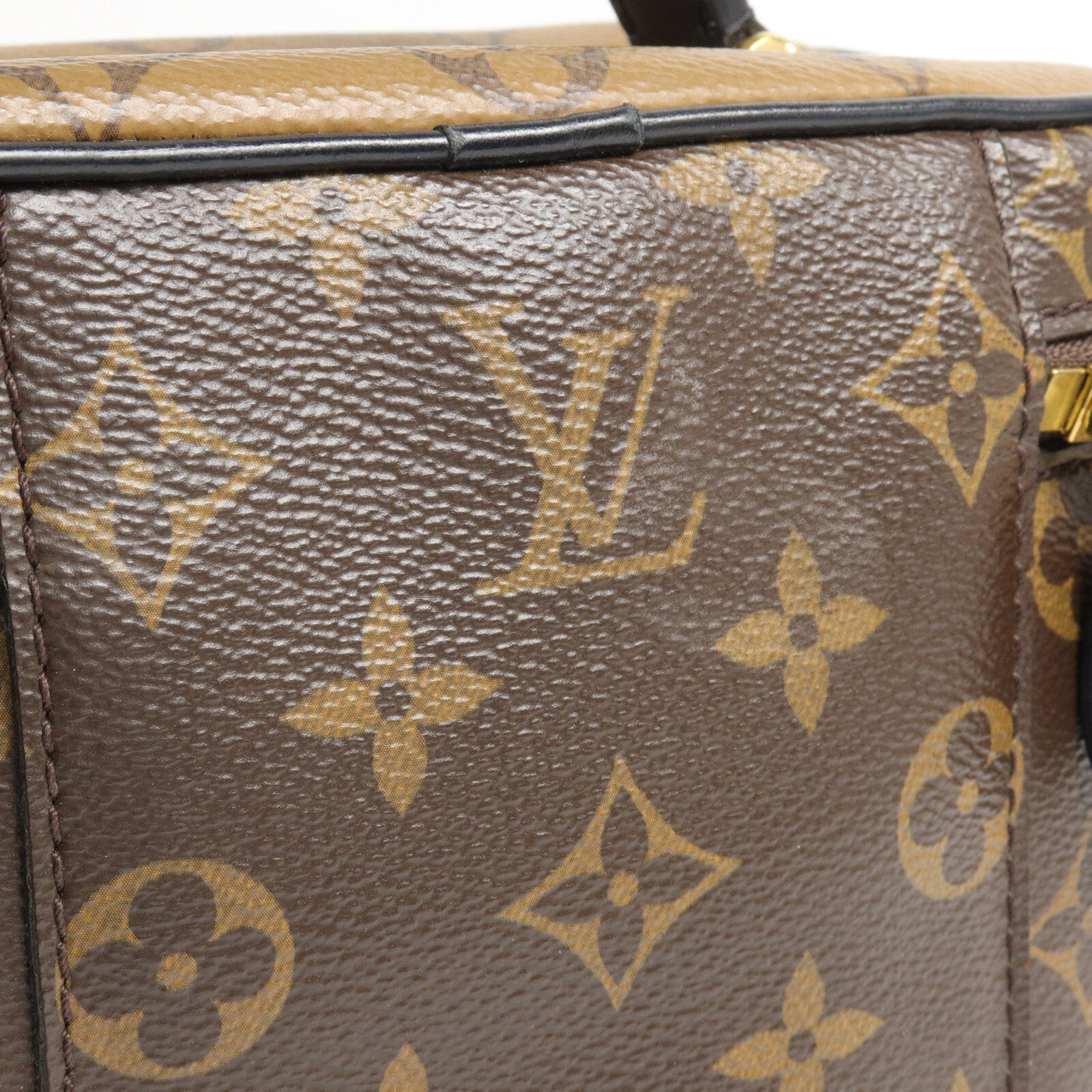 LOUIS VUITTON Monogram/Monogram Reverse Vanity PM手挽肩背兩用袋棕色