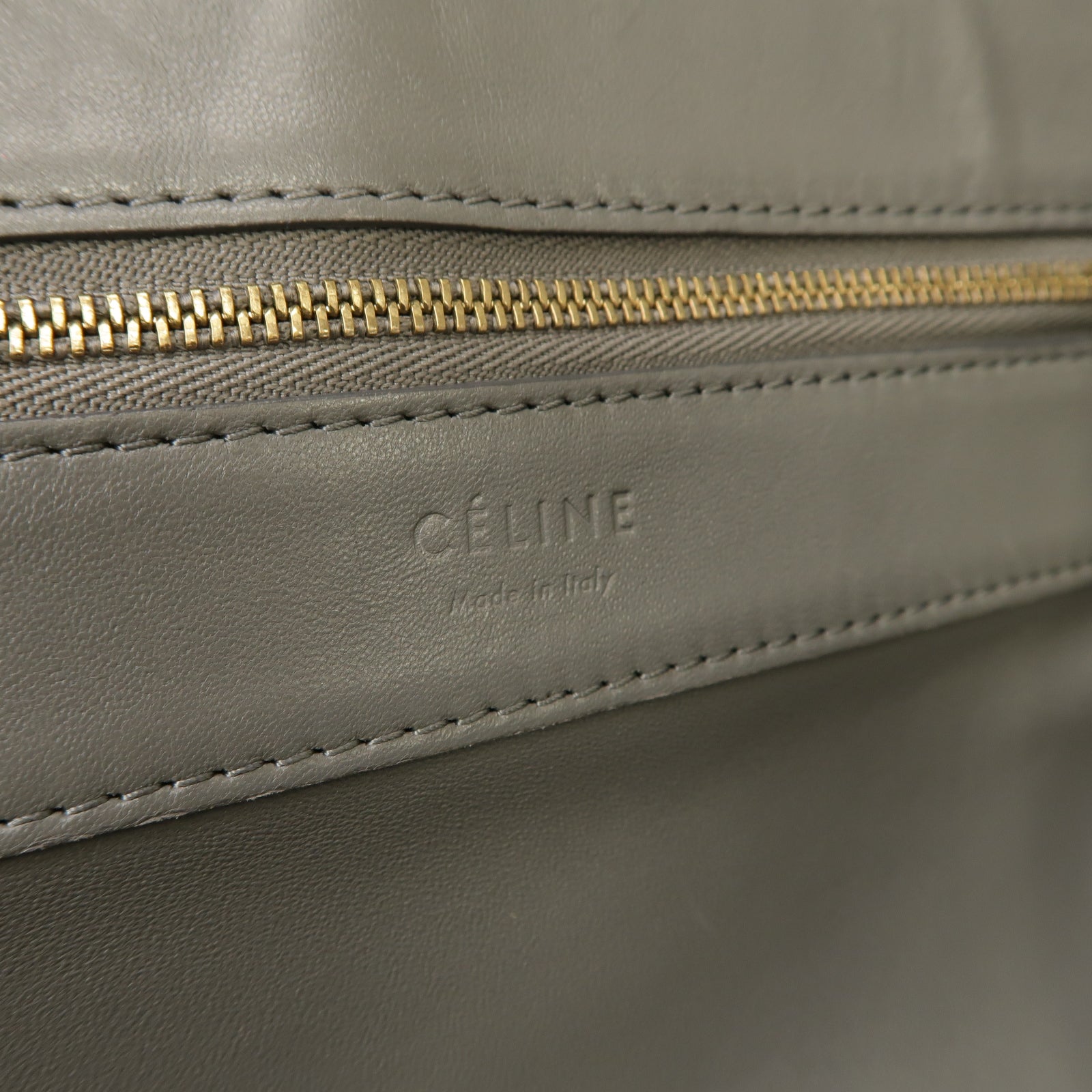 CELINE 【激減優惠】羊皮皮革Cabas手挽袋灰色/棕色
