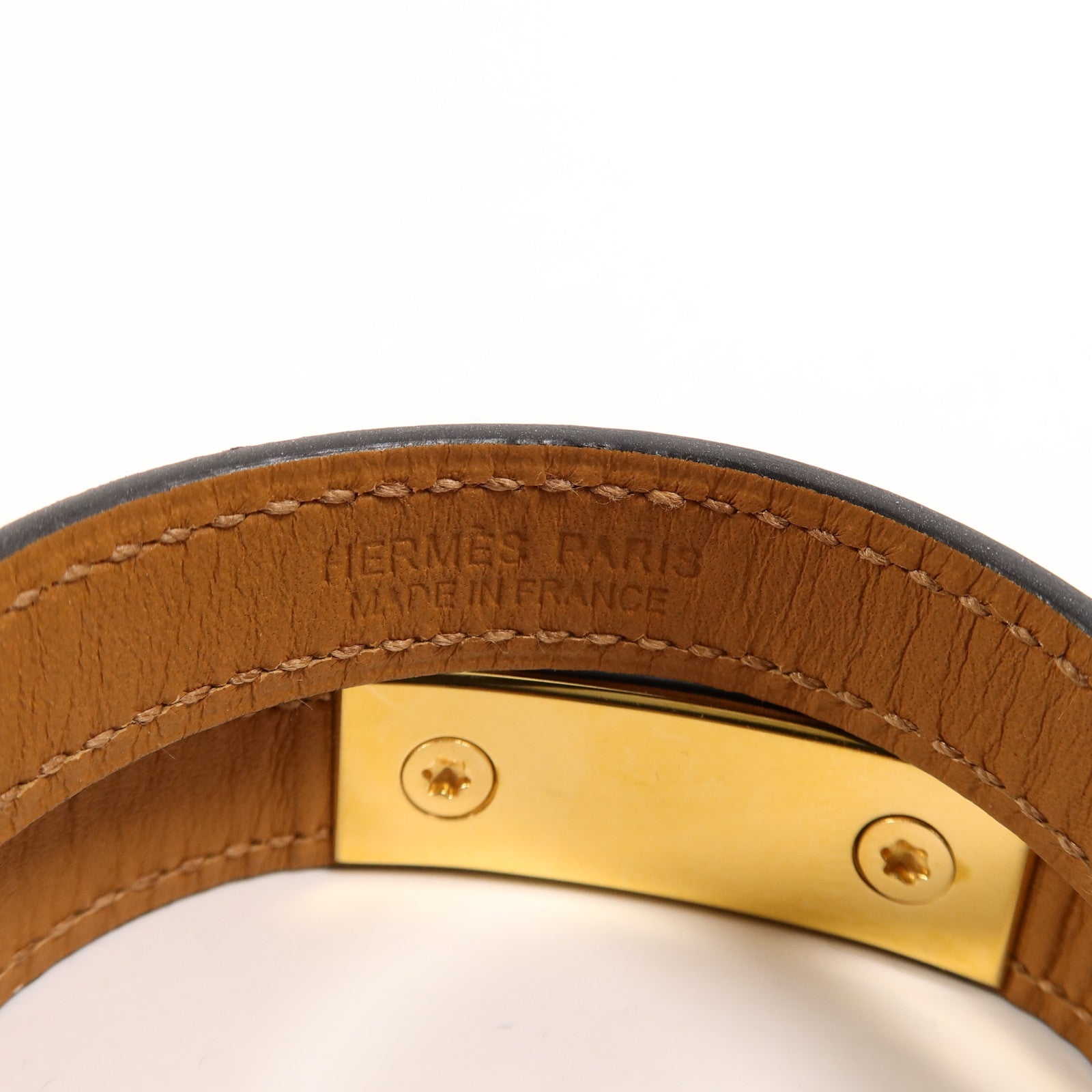 HERMES Swift皮革Rivale Double Tour Bracelet手帶Bleu Saphir