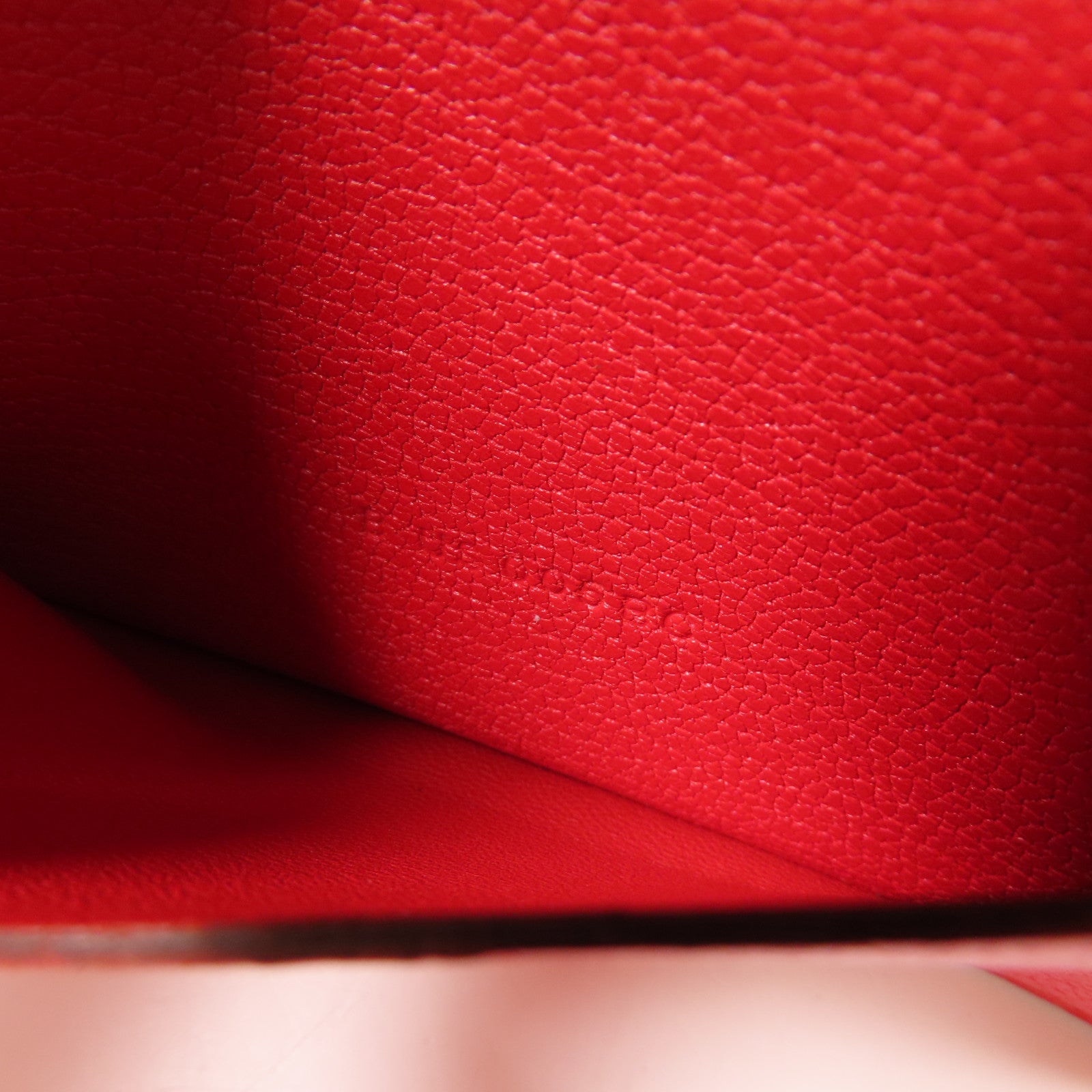 HERMES GHW Bearn Card Case Chevre Leather Rouge Tomate Red