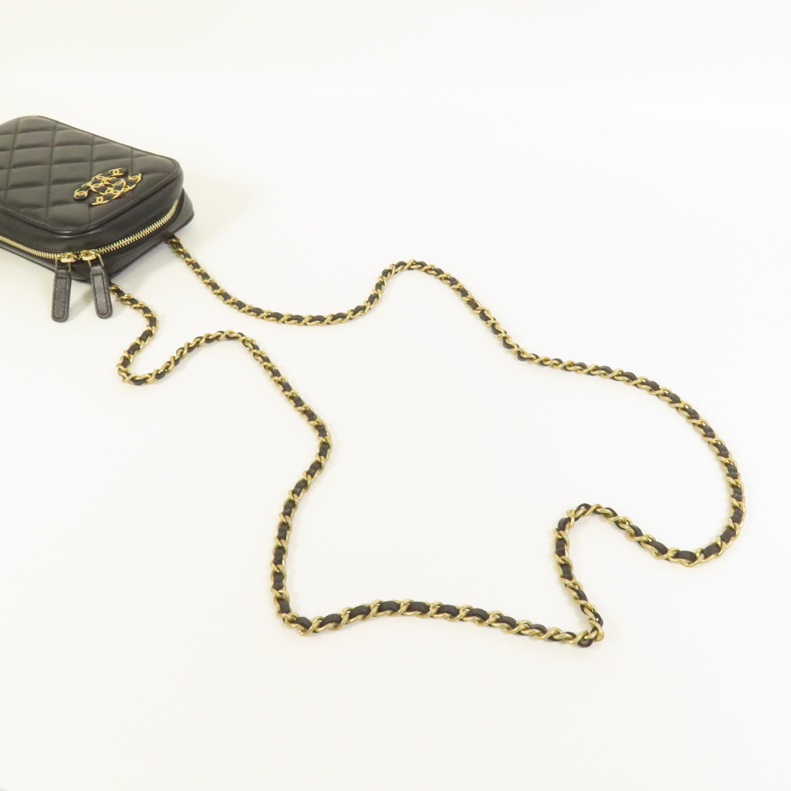 CHANEL 羊皮皮革Chain Shoulder金扣鏈帶肩背袋