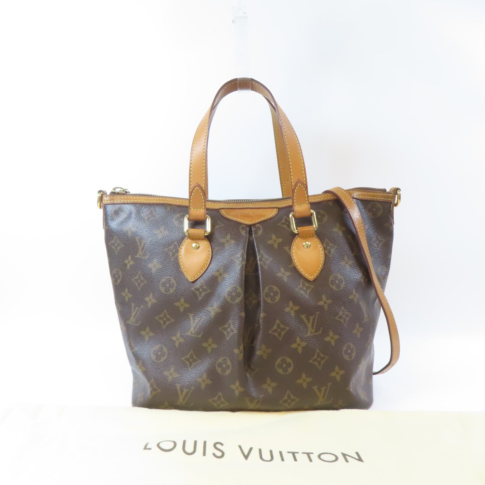 LOUIS VUITTON Monogram Palermo PM金扣手挽肩背兩用袋啡色