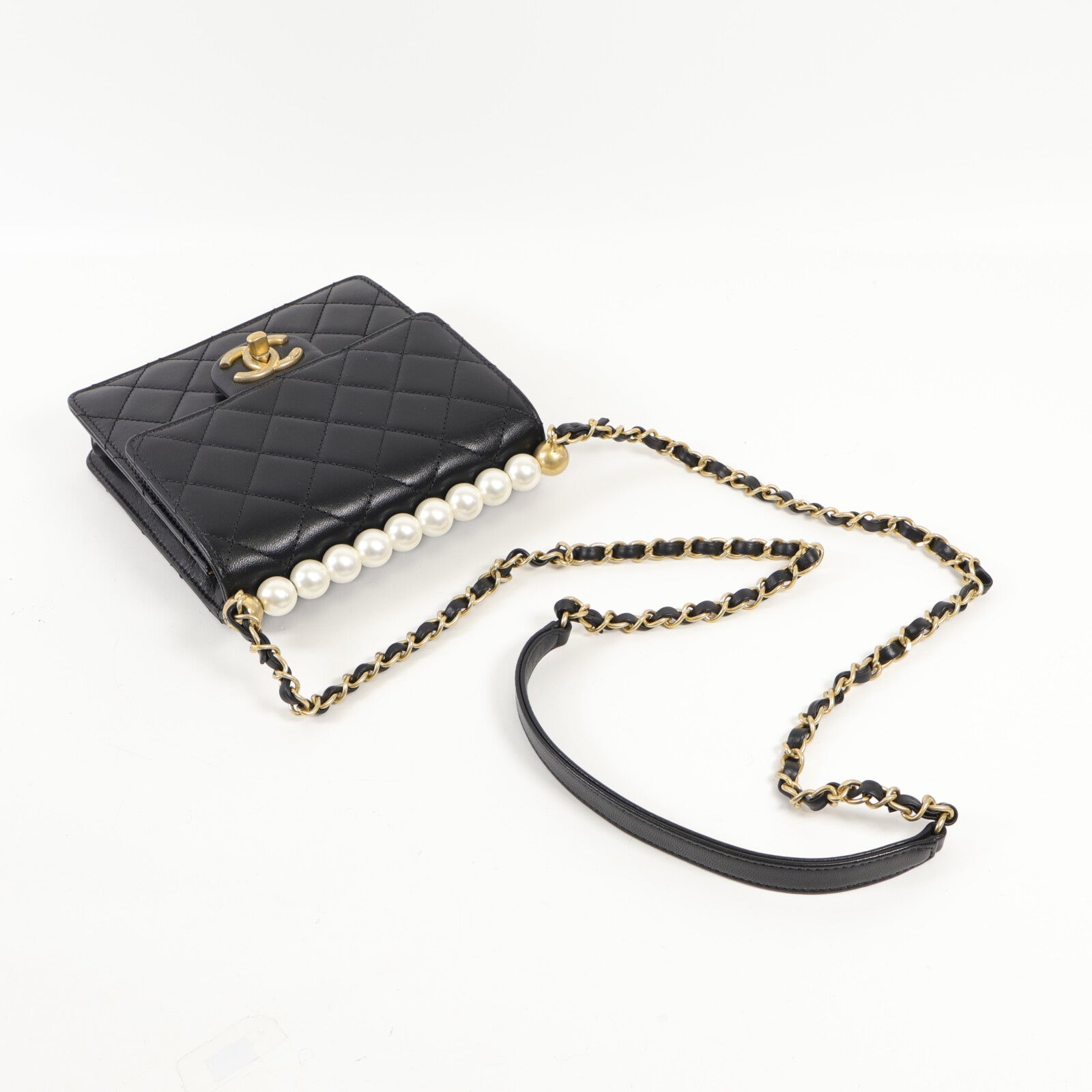 CHANEL 羊皮皮革Shoulder Bag金扣肩背袋