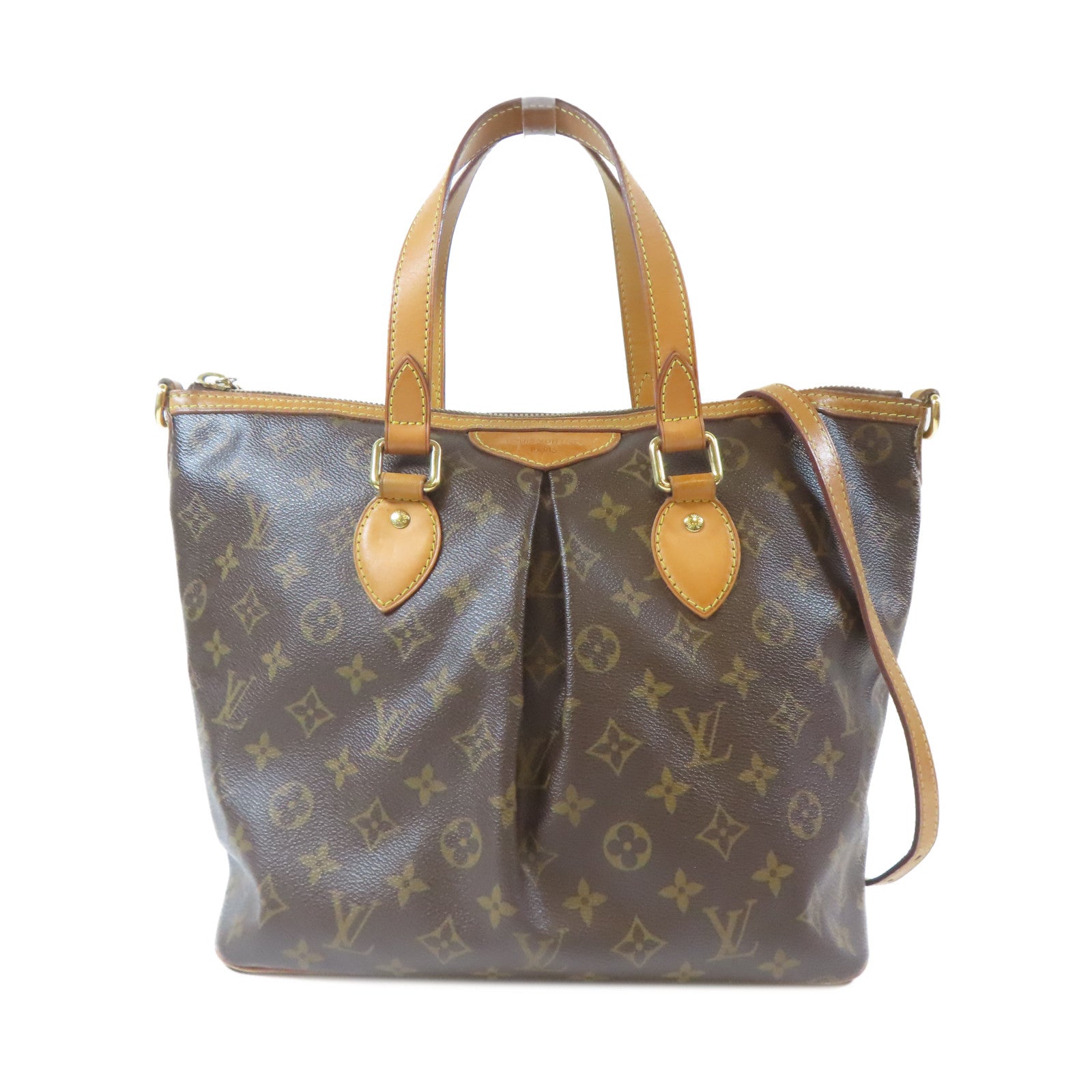 LOUIS VUITTON Monogram Palermo PM金扣手挽肩背兩用袋啡色