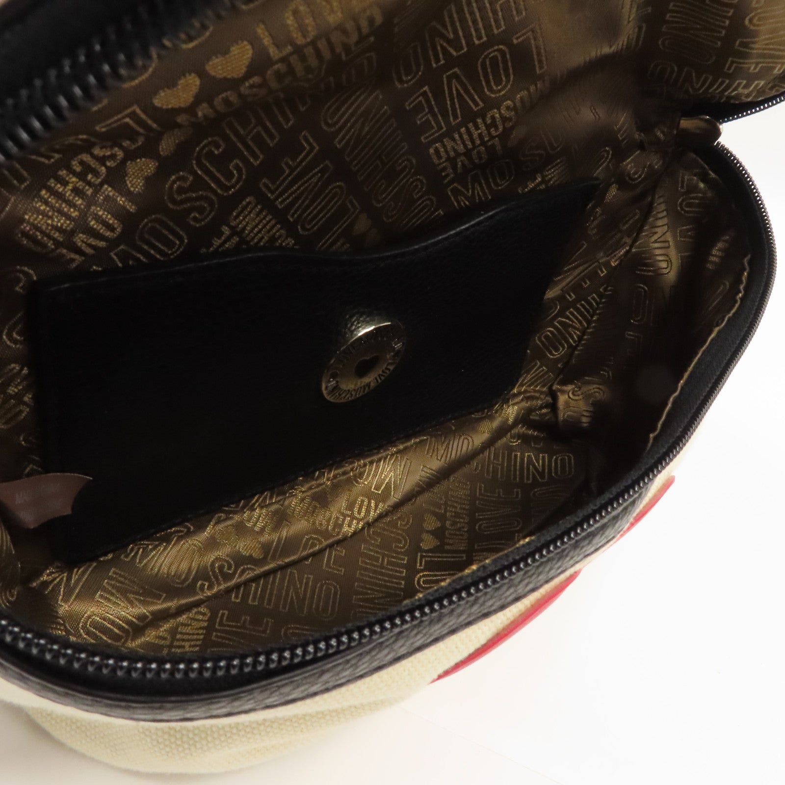 MOSCHINO 【激減優惠】帆布Waist Bag銀扣腰包黑色/白色/紅色
