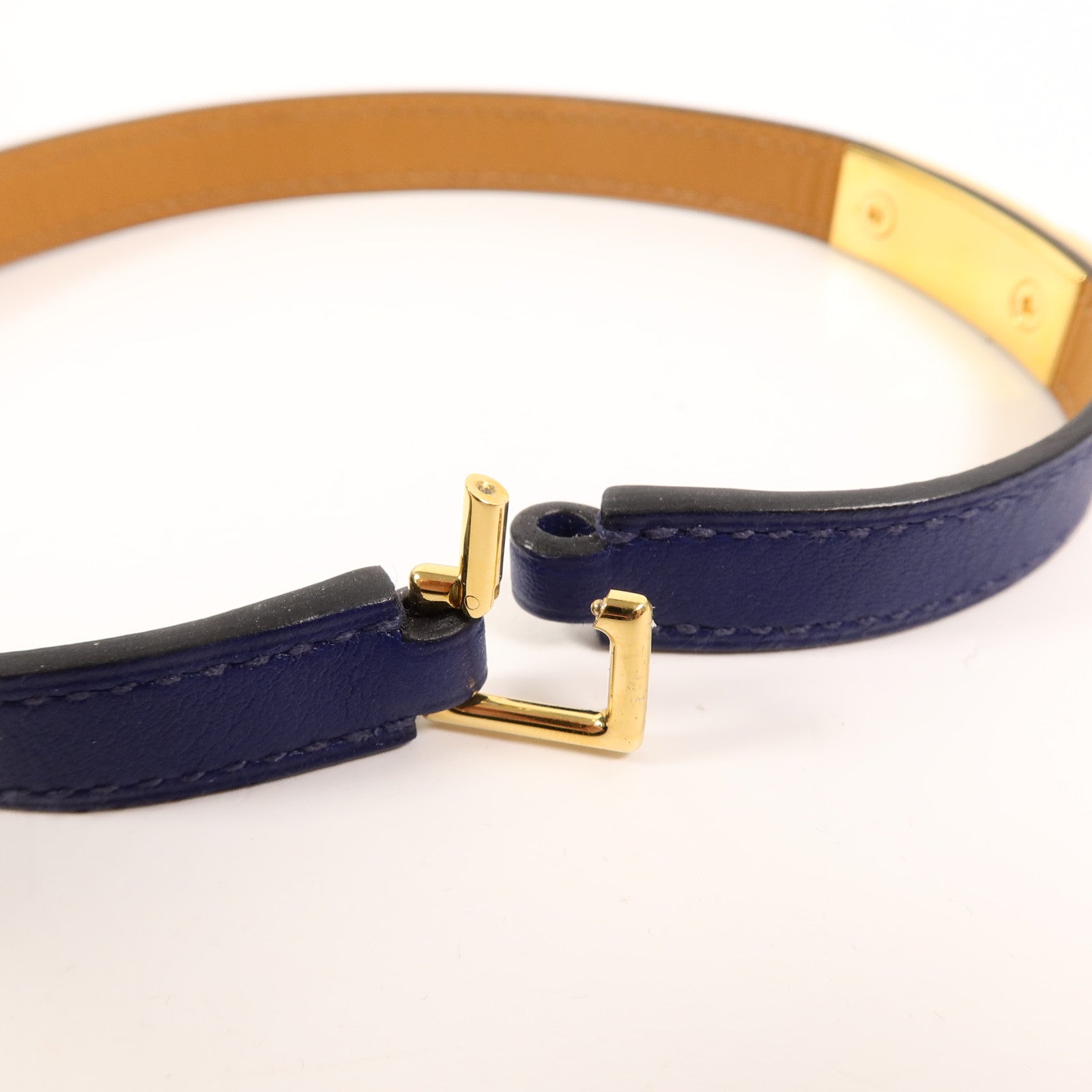 HERMES Swift皮革Rivale Double Tour Bracelet手帶Bleu Saphir