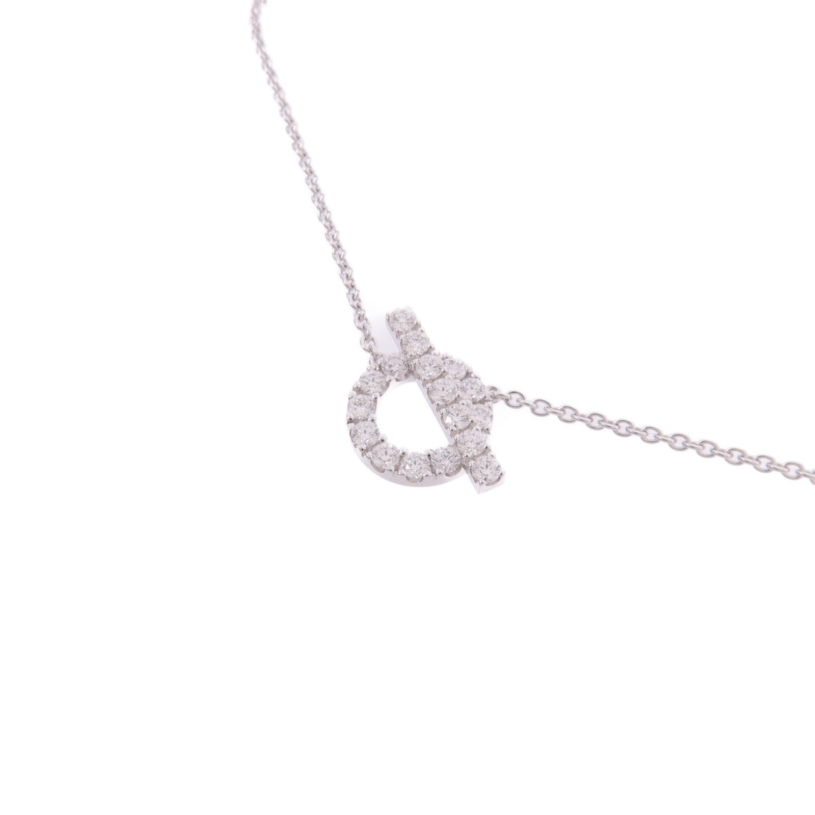 HERMES 18K白金Finesse Pendant鑽石項鍊
