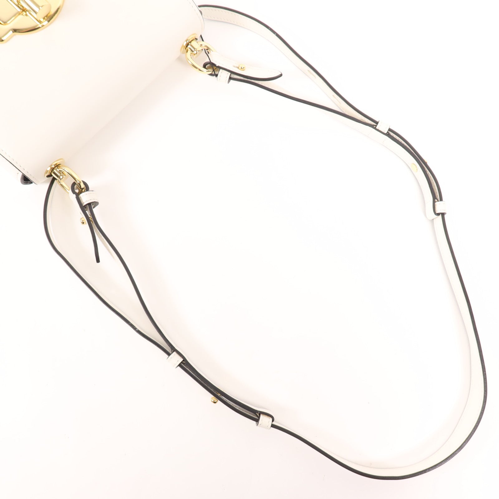 PRADA 【激減優惠】牛皮皮革Saddle Corsaire金扣肩背袋