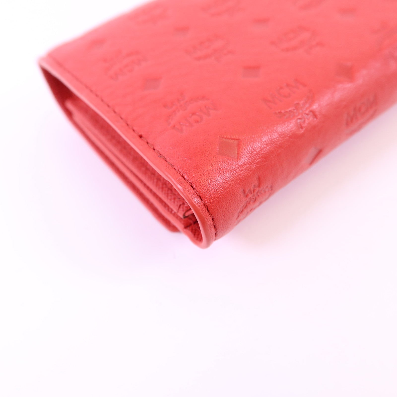 MCM 牛皮皮革Trifold Wallet金扣錢包