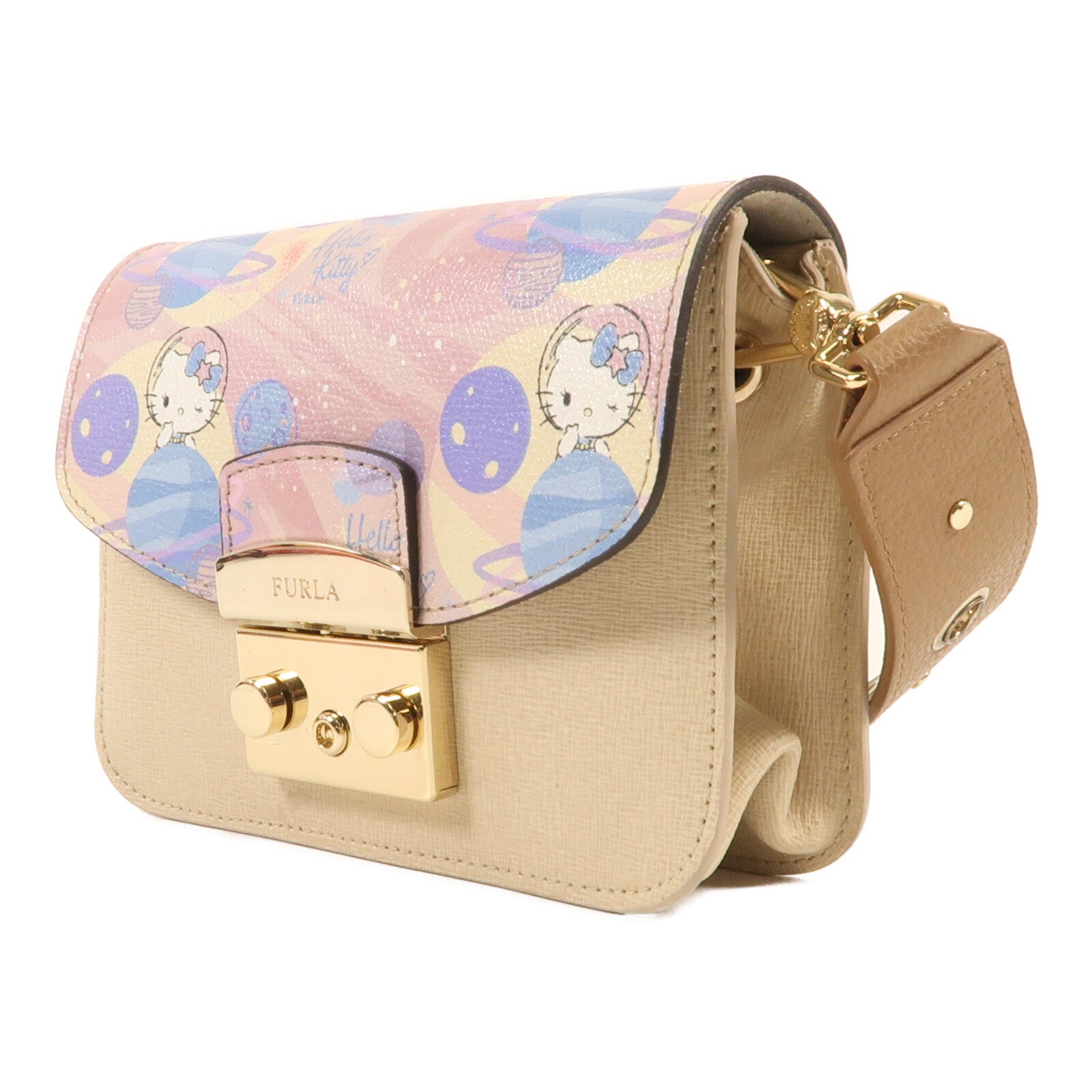 Furla 牛皮皮革Chain Bag金扣肩背袋