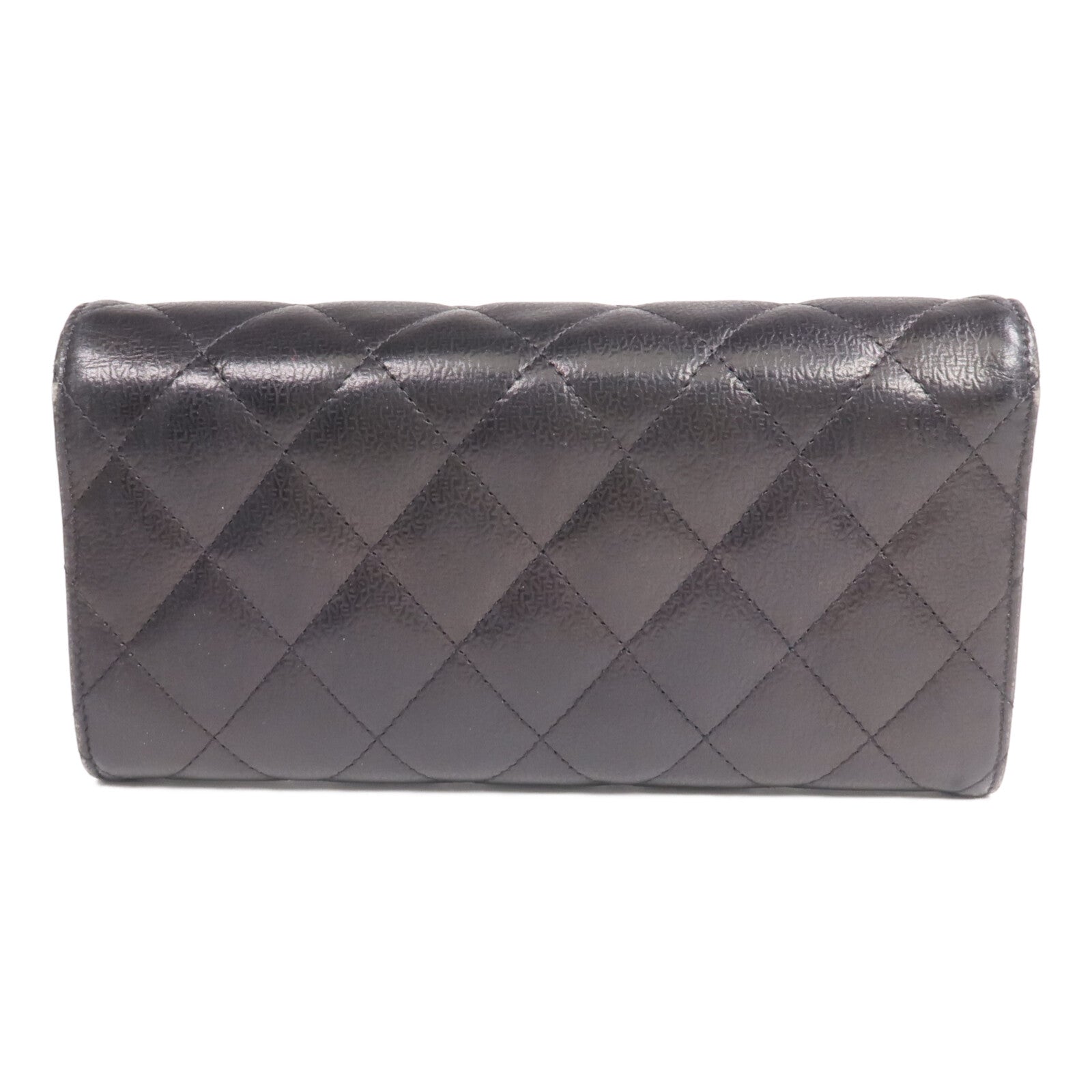 CHANEL 牛皮皮革Long Wallet金扣長錢包