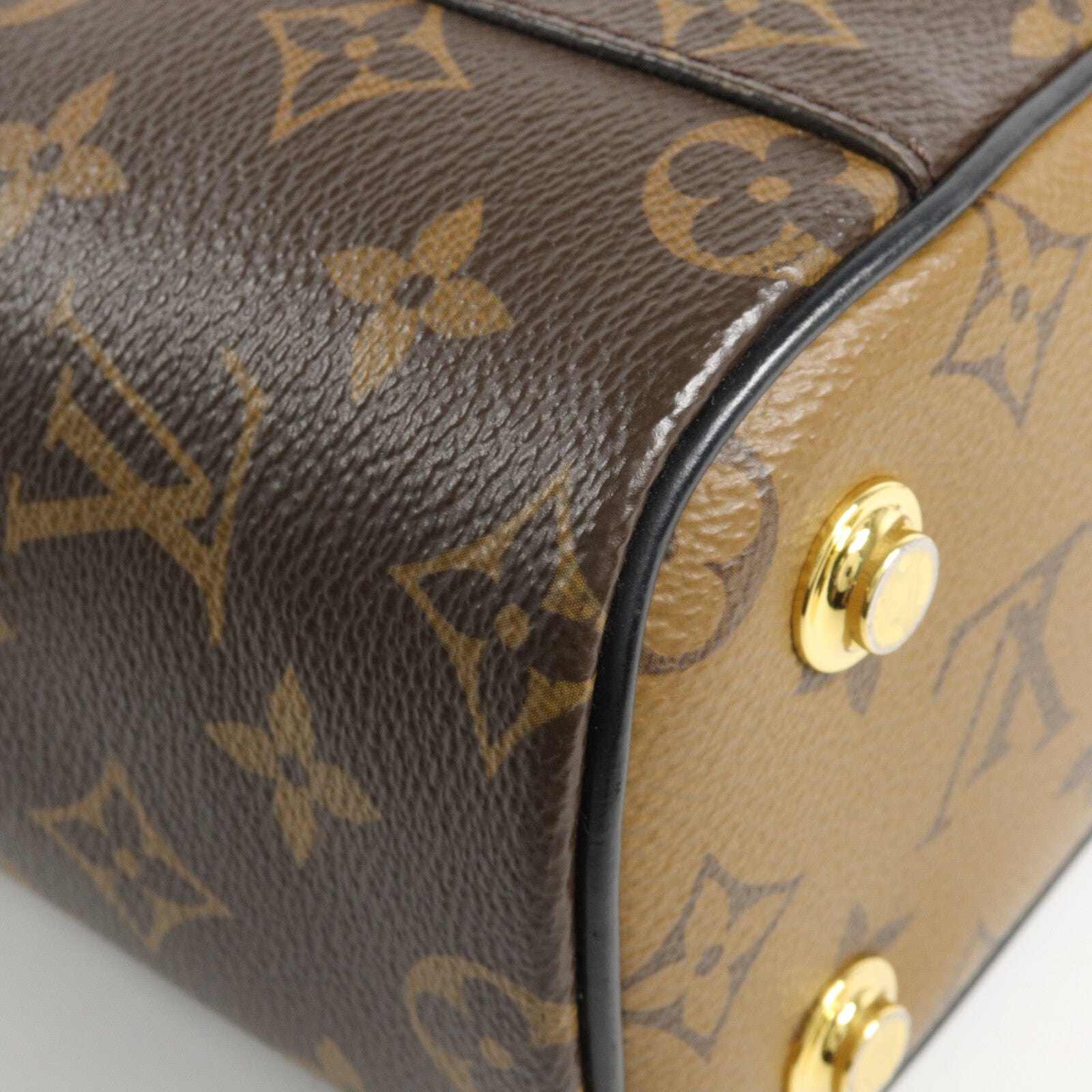 LOUIS VUITTON Monogram/Monogram Reverse Vanity PM手挽肩背兩用袋棕色