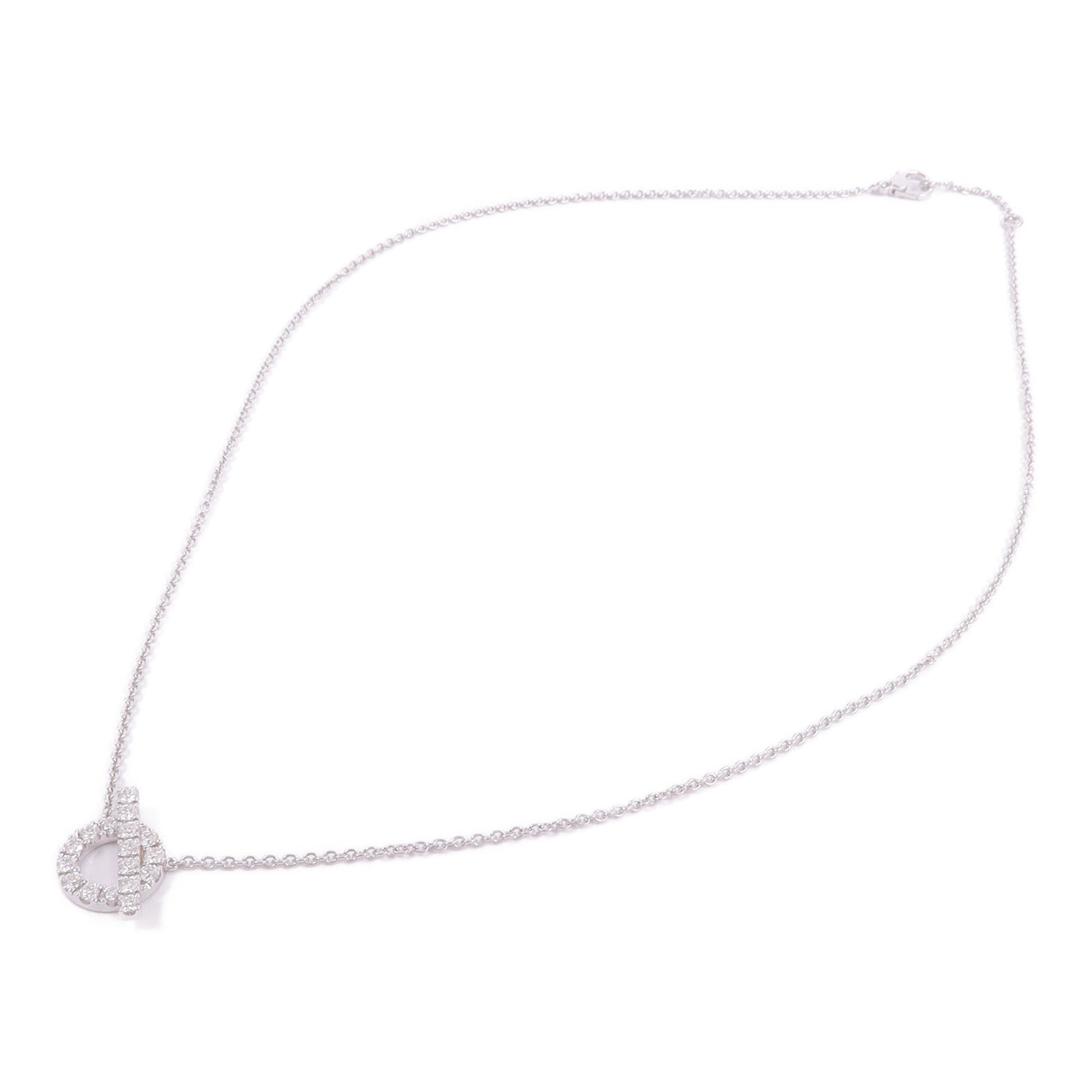 HERMES 18K白金Finesse Pendant鑽石項鍊