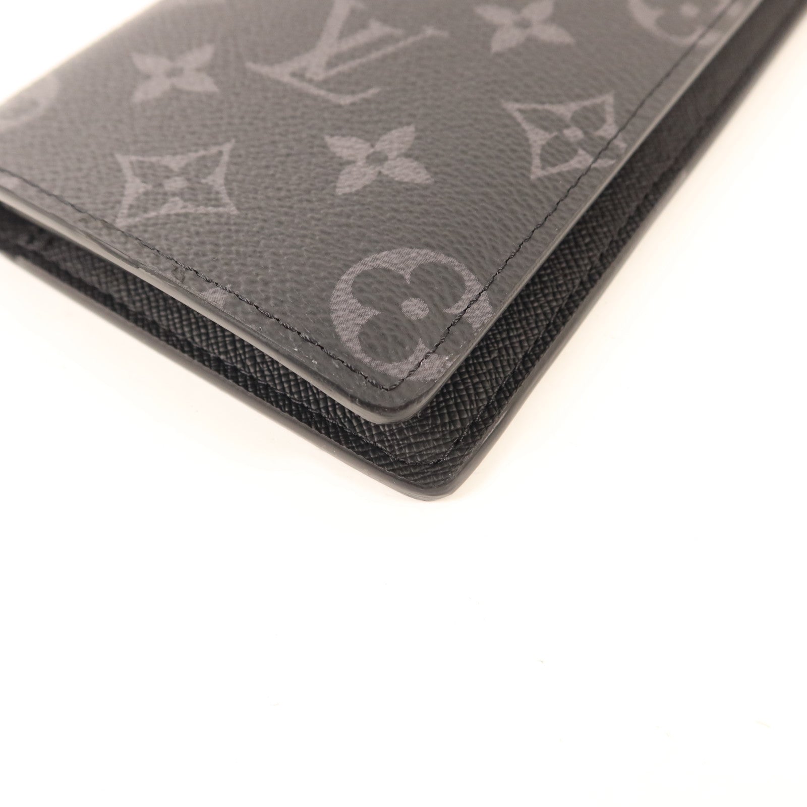 LOUIS VUITTON Monogram Eclipse Brazza銀扣長錢包