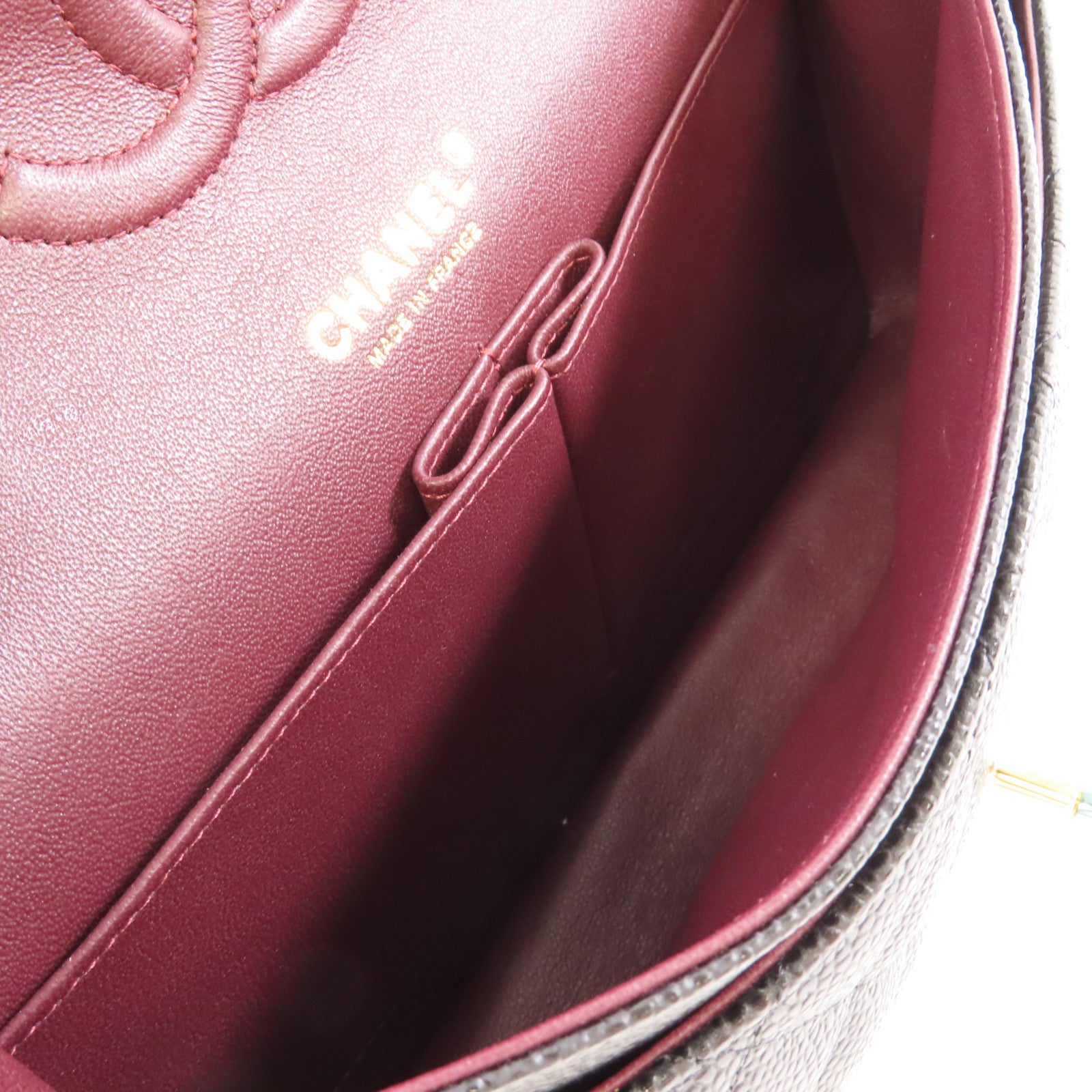 CHANEL 菱格Caviar皮革Classic Shoulder Bag金扣鏈帶肩背袋黑色