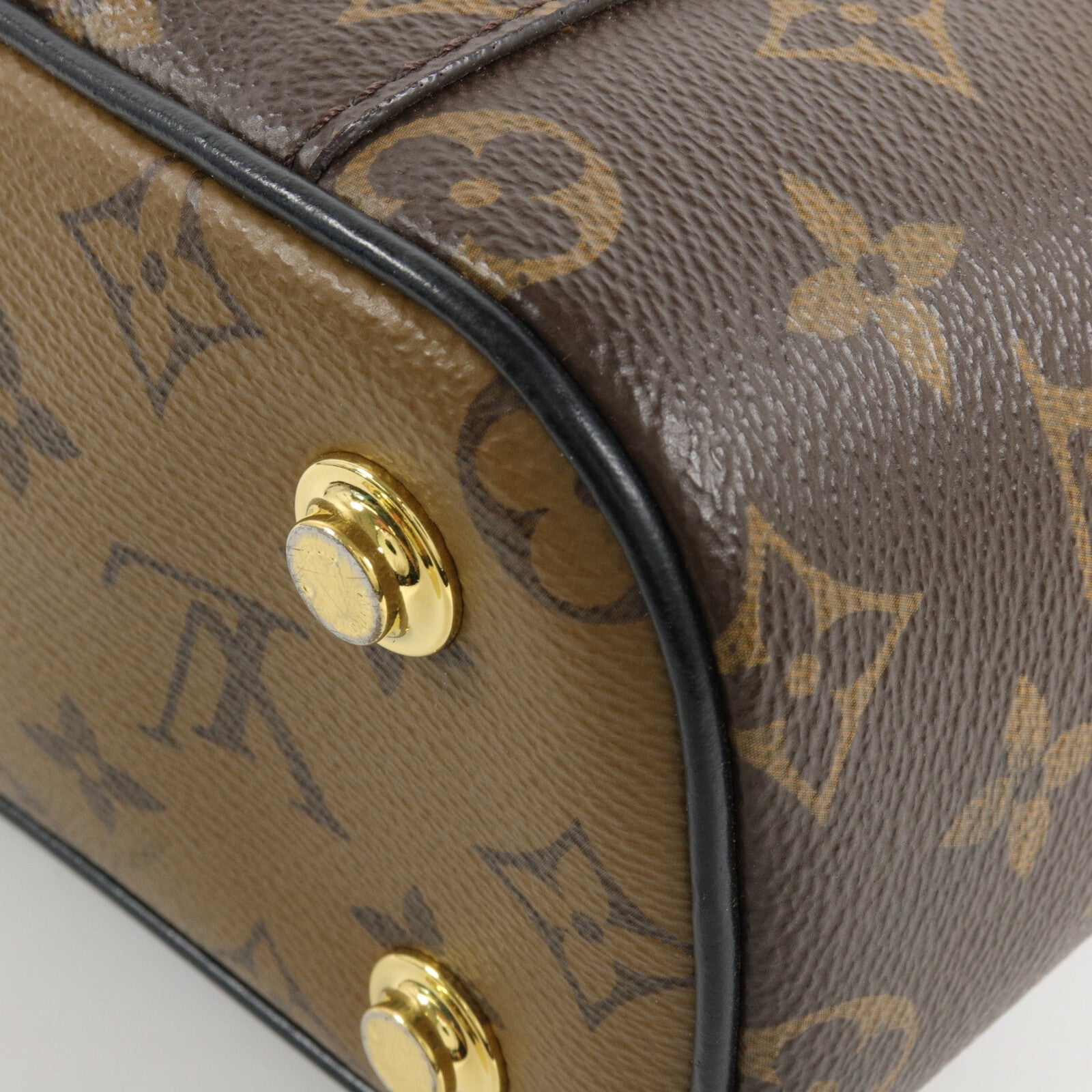 LOUIS VUITTON Monogram/Monogram Reverse Vanity PM手挽肩背兩用袋棕色