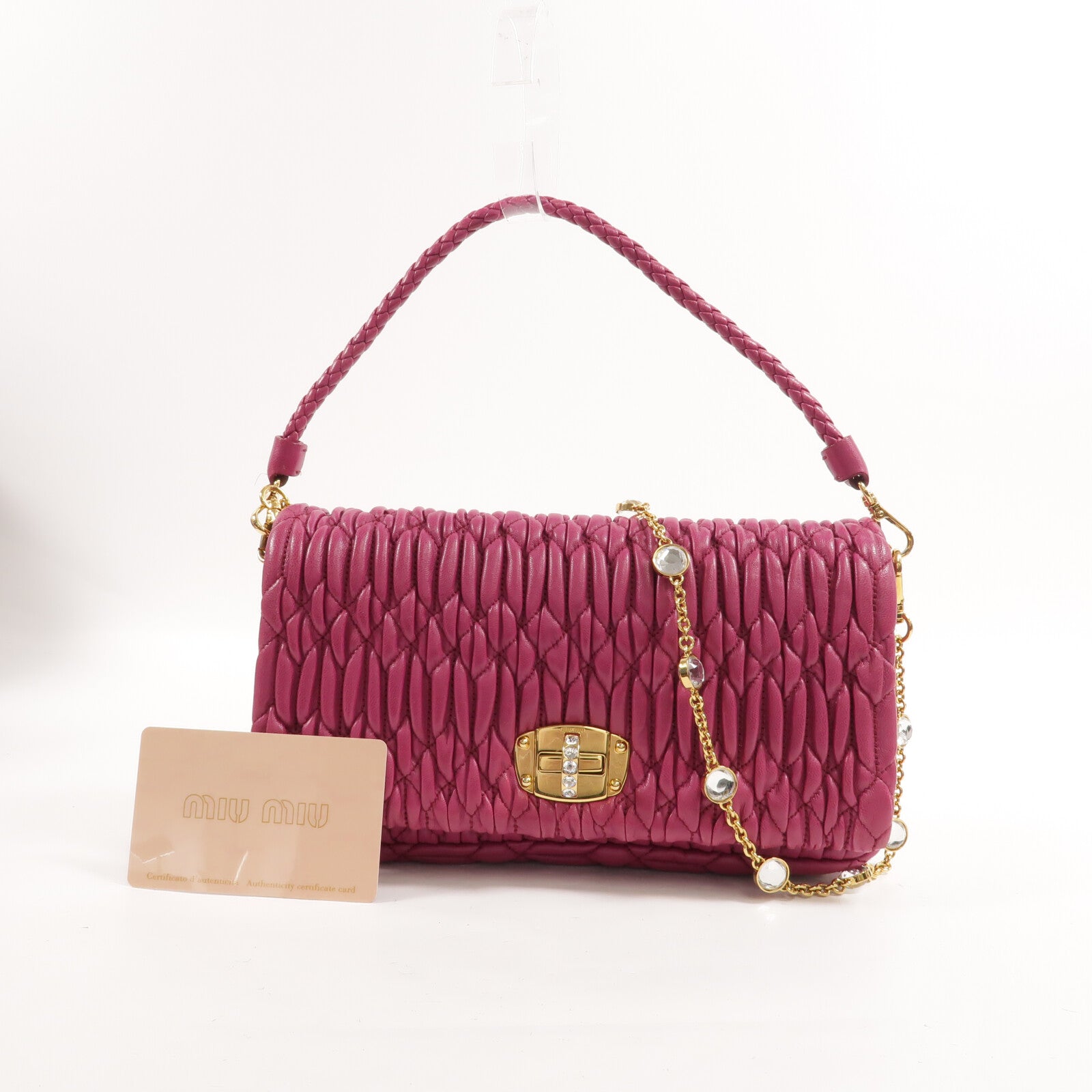Miu Miu 羊皮皮革2Way Shoulder手挽肩背兩用袋