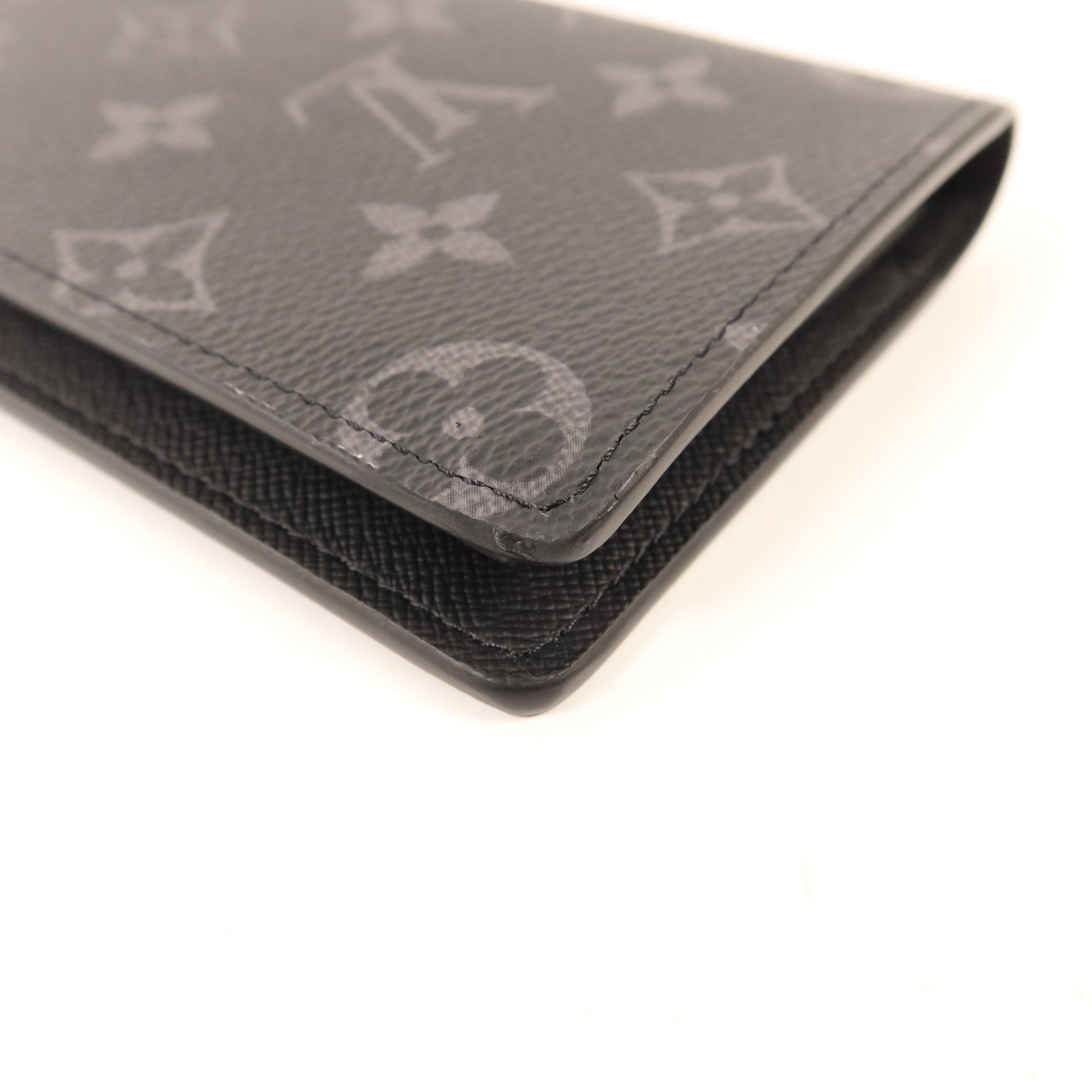 LOUIS VUITTON Monogram Eclipse Brazza銀扣長錢包