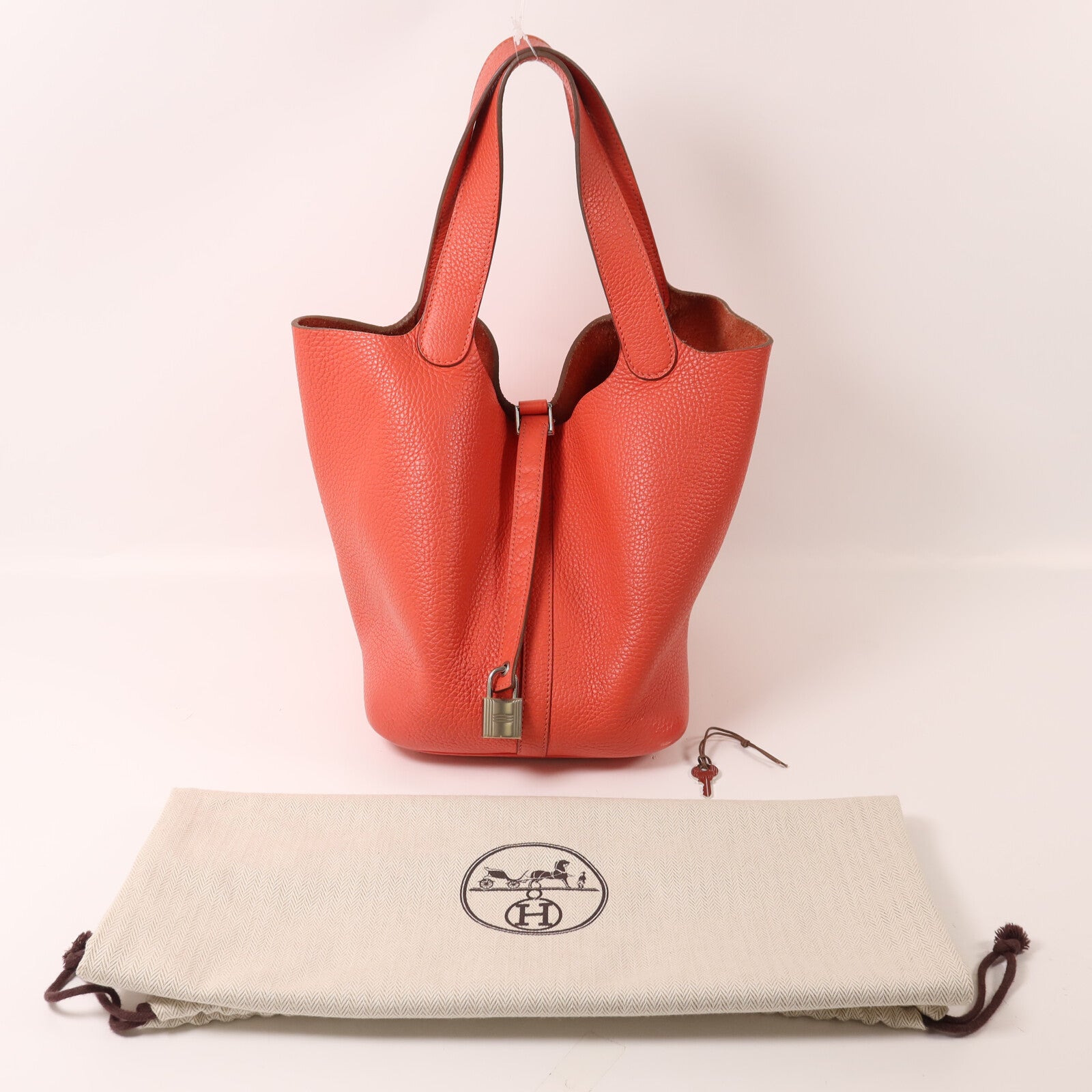HERMES Clemence皮革Picotin MM手挽袋Rose Jaipur