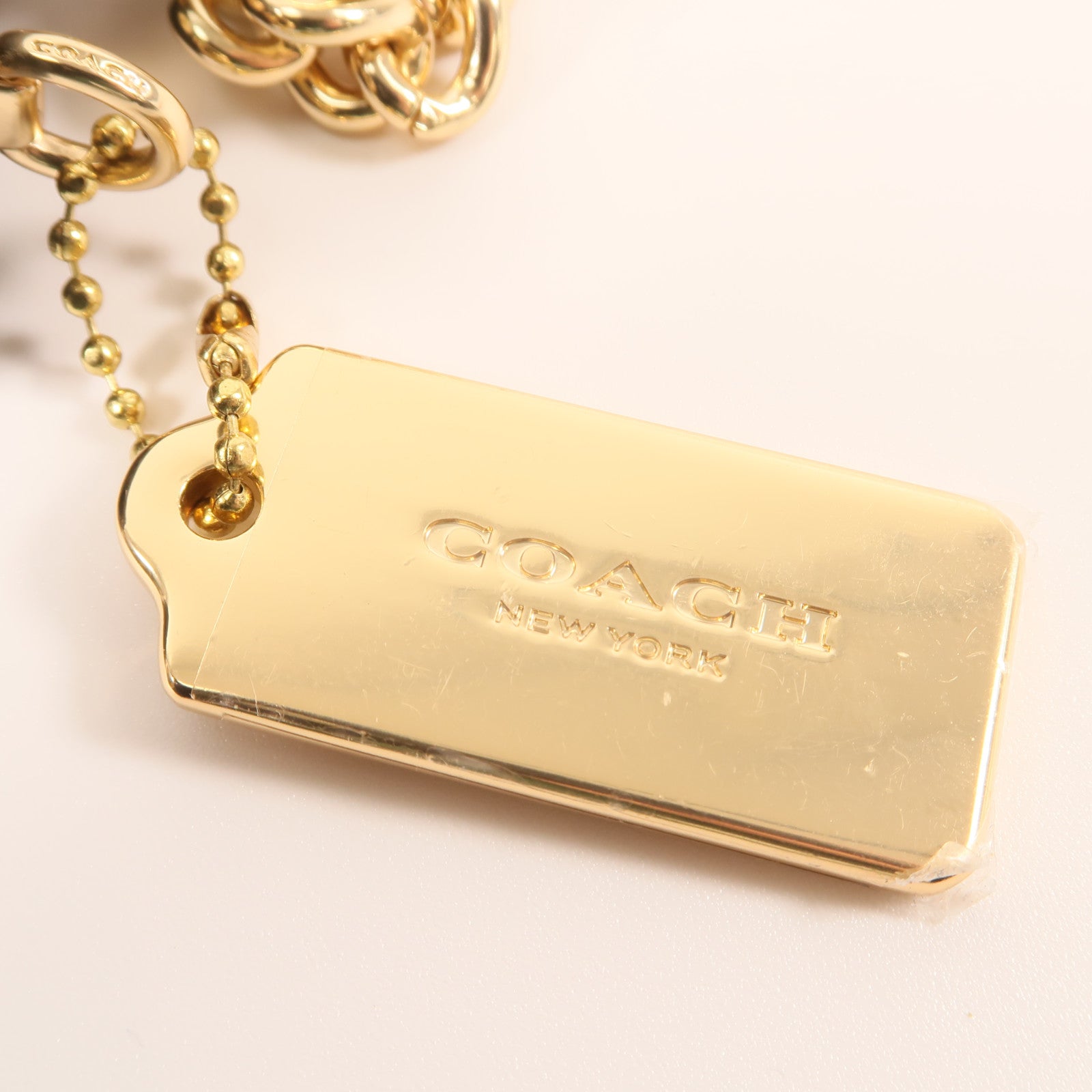 COACH 牛皮皮革Chain Shoulder金扣肩背袋
