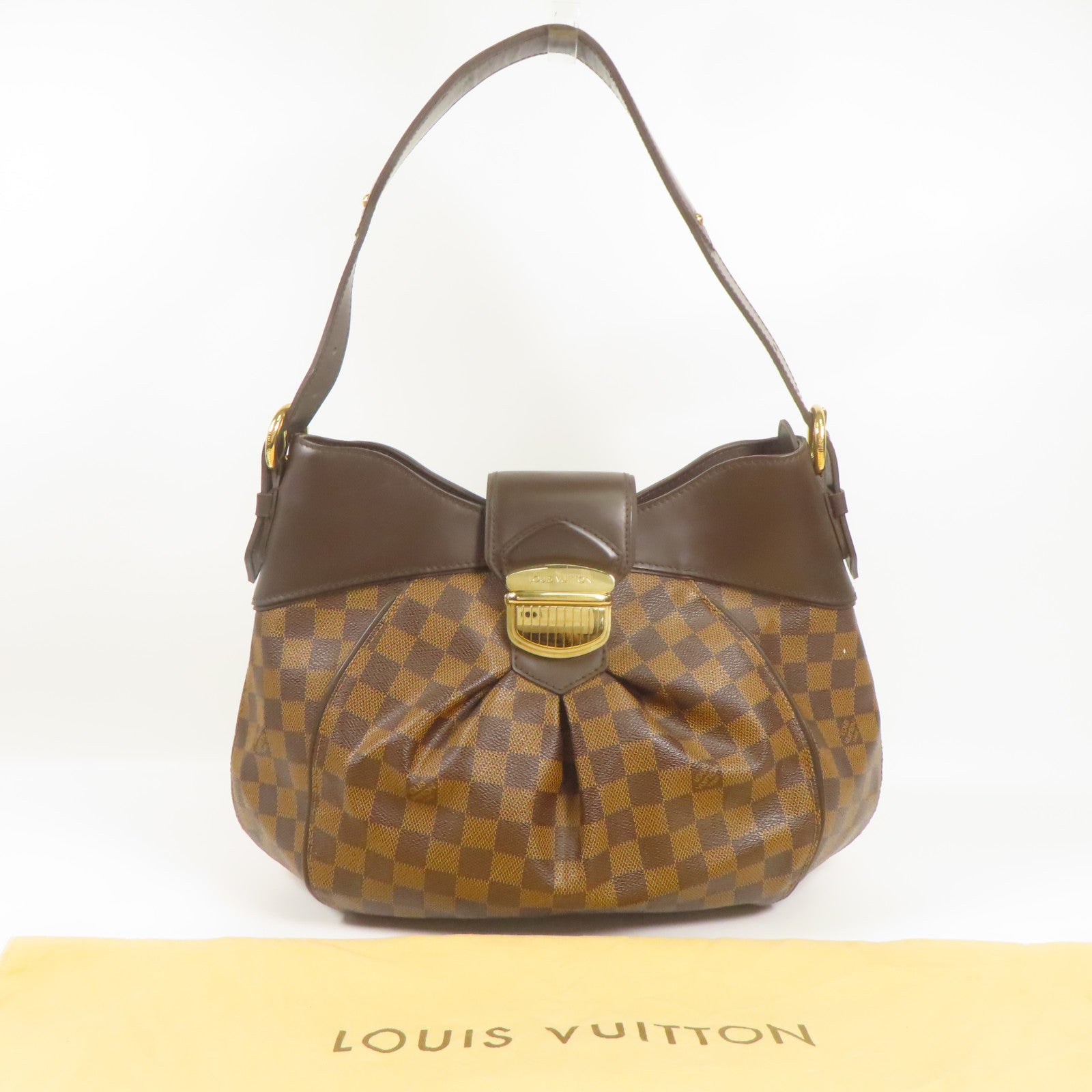 LOUIS VUITTON Damier Sistina MM金扣肩背袋
