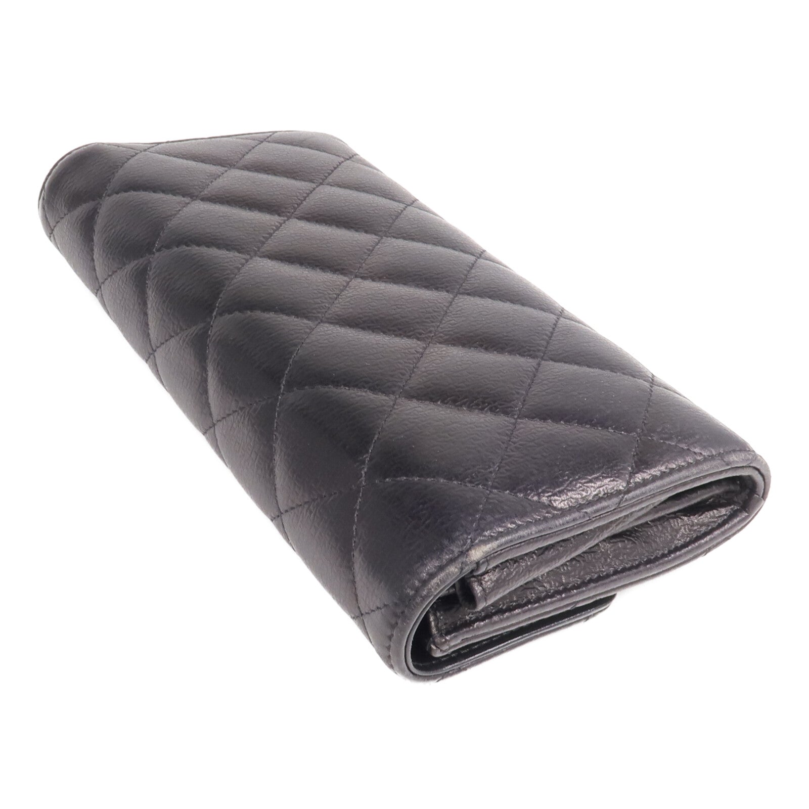 CHANEL 牛皮皮革Long Wallet金扣長錢包