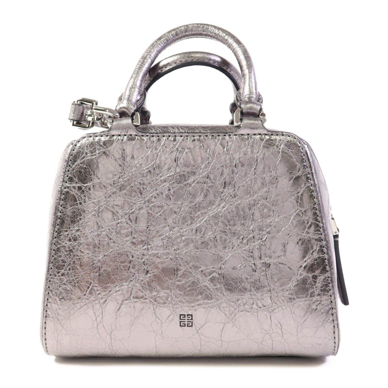 GIVENCHY 牛皮皮革Shoulder Bag銀扣手挽肩背兩用袋