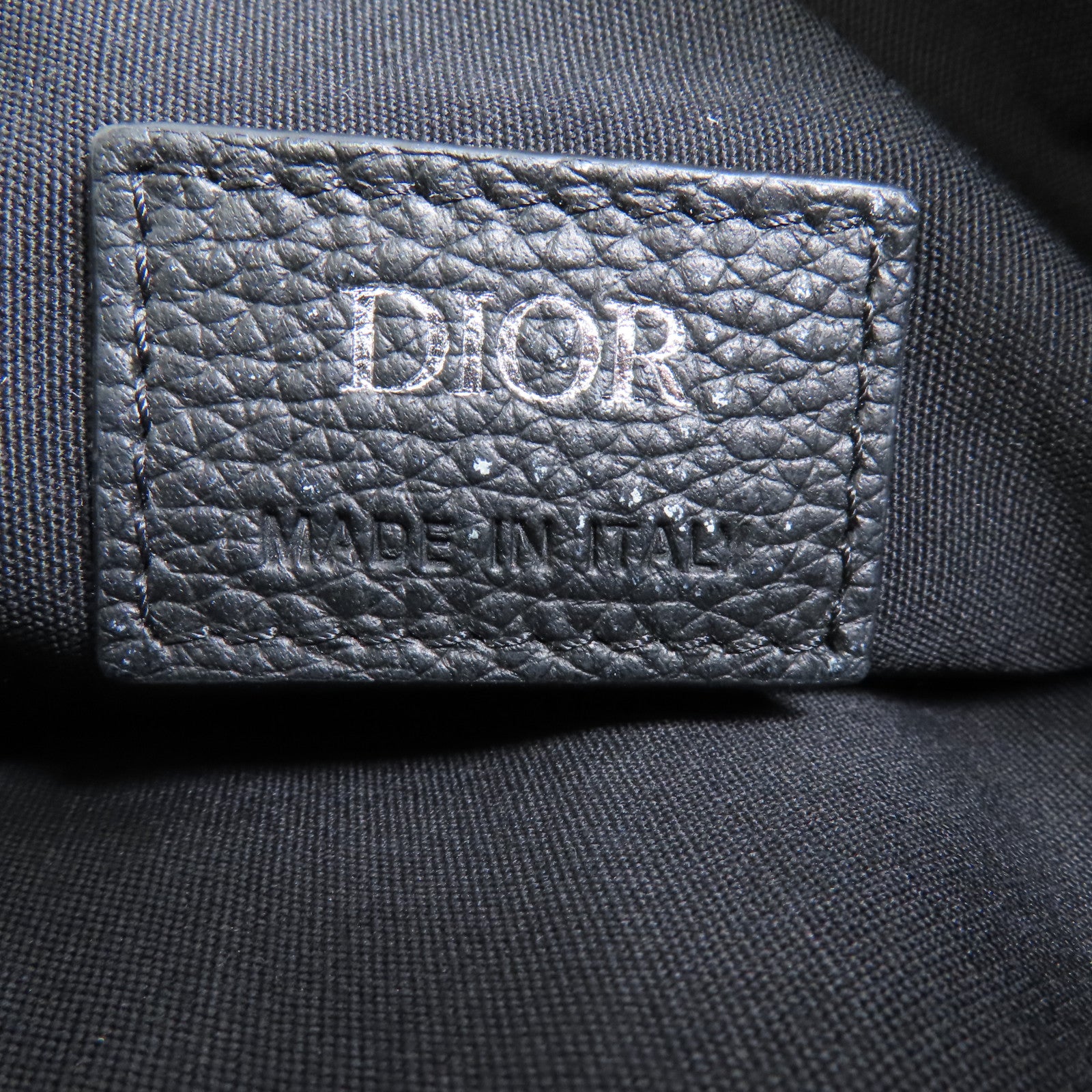 Dior 牛皮皮革Saddle Bag銀扣肩背袋