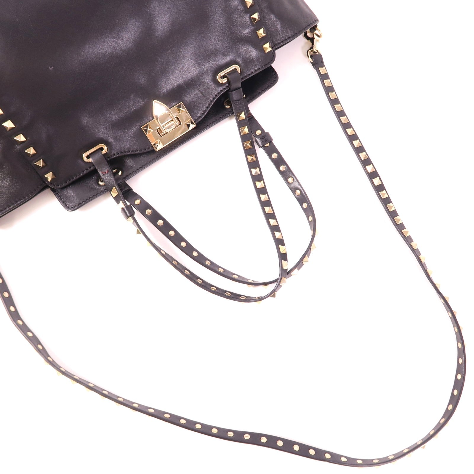 Valentino 牛皮皮革2 Way Shoulder金扣手挽肩背兩用袋