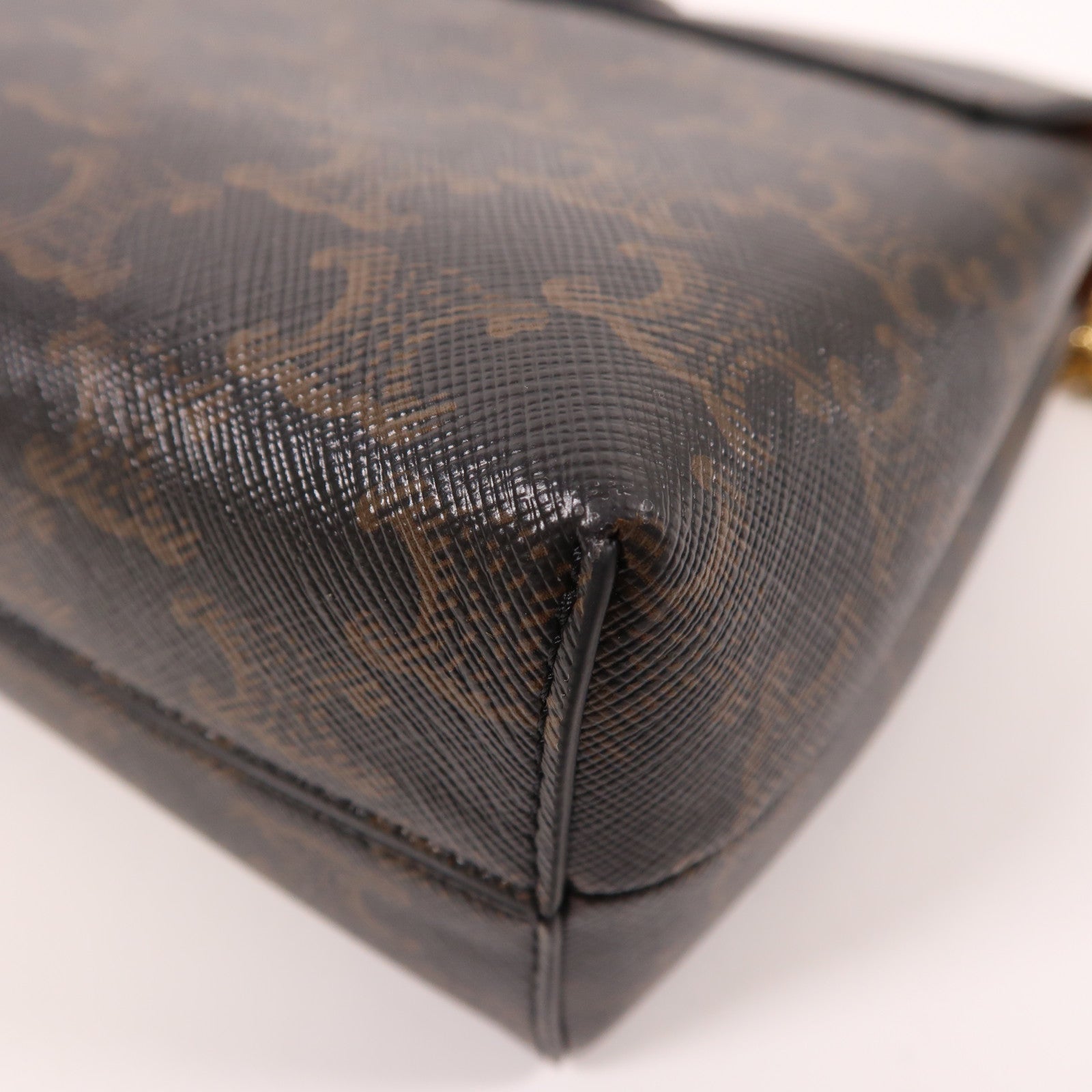 CELINE 塗層帆布Victoire Triomphe金扣鏈帶肩背袋