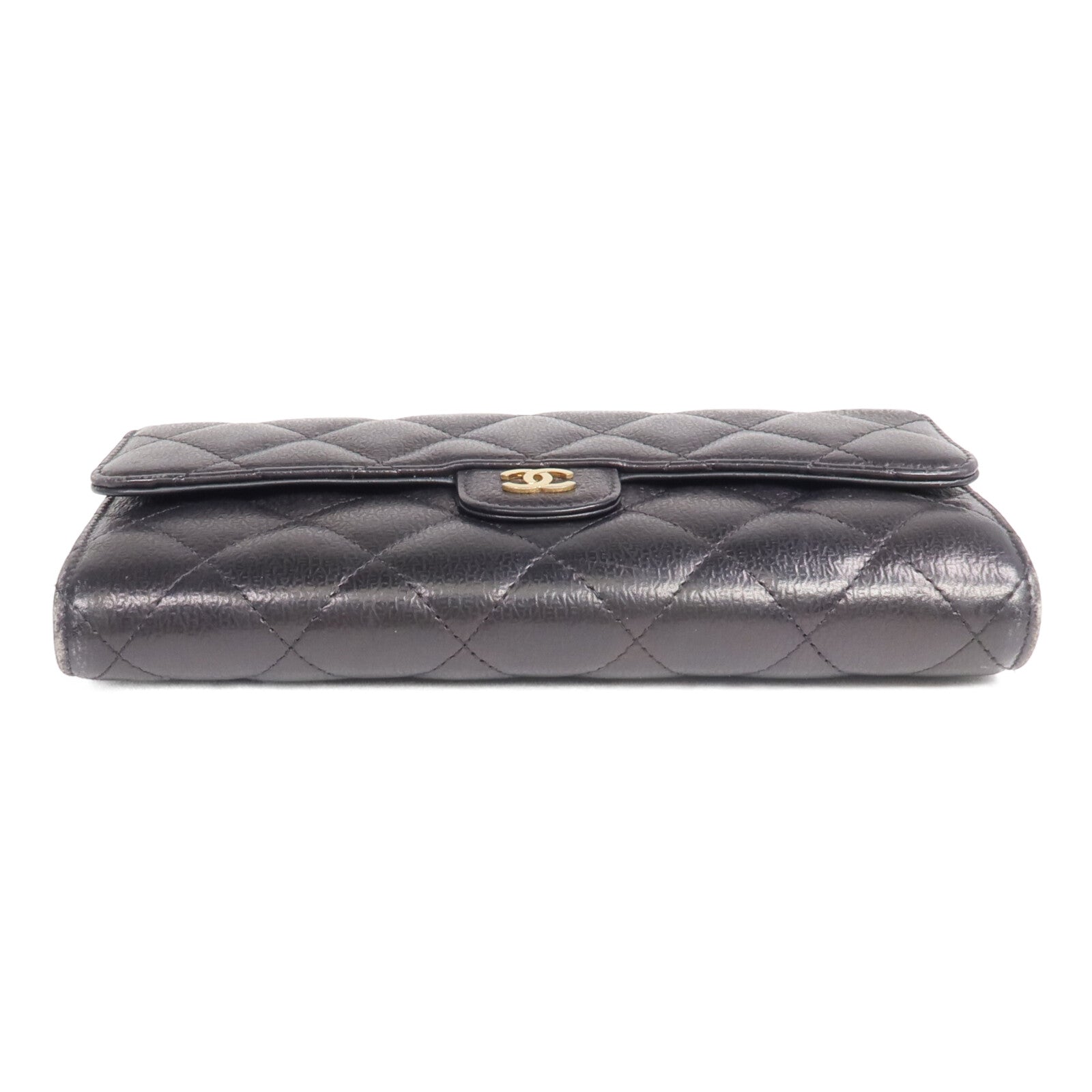 CHANEL 牛皮皮革Long Wallet金扣長錢包