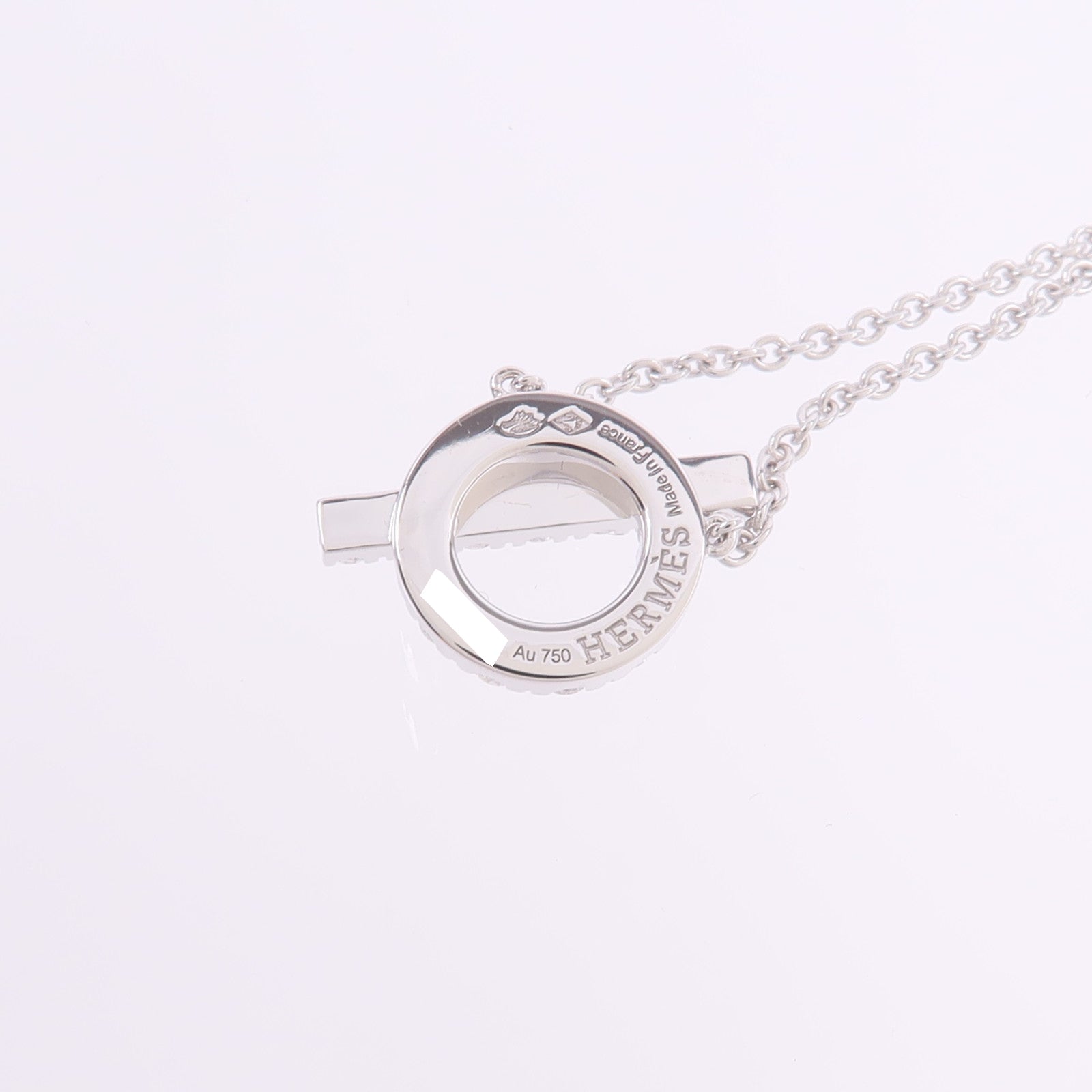 HERMES 18K白金Finesse Pendant鑽石項鍊