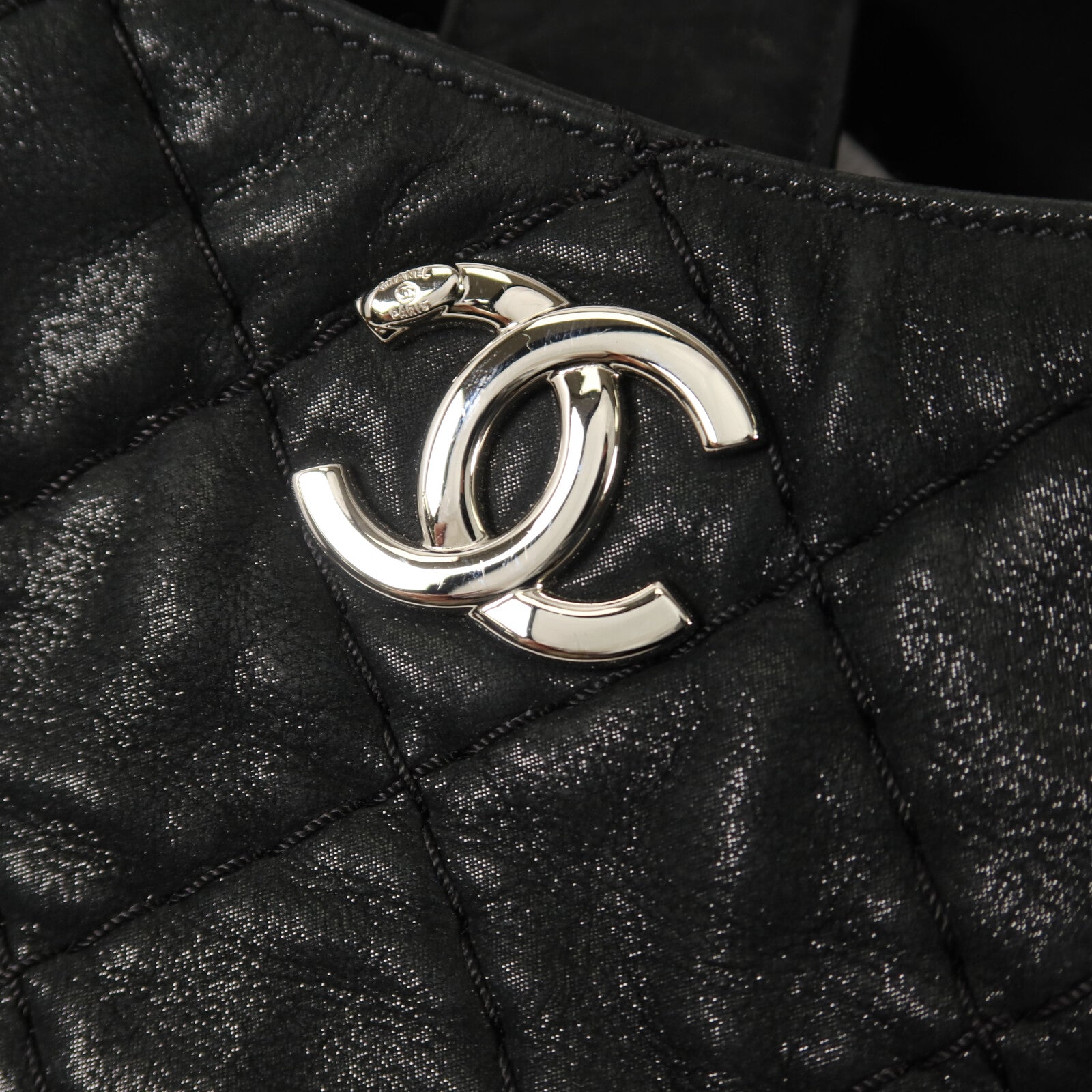 CHANEL 牛皮皮革Shoulder Bag銀扣手挽肩背兩用袋