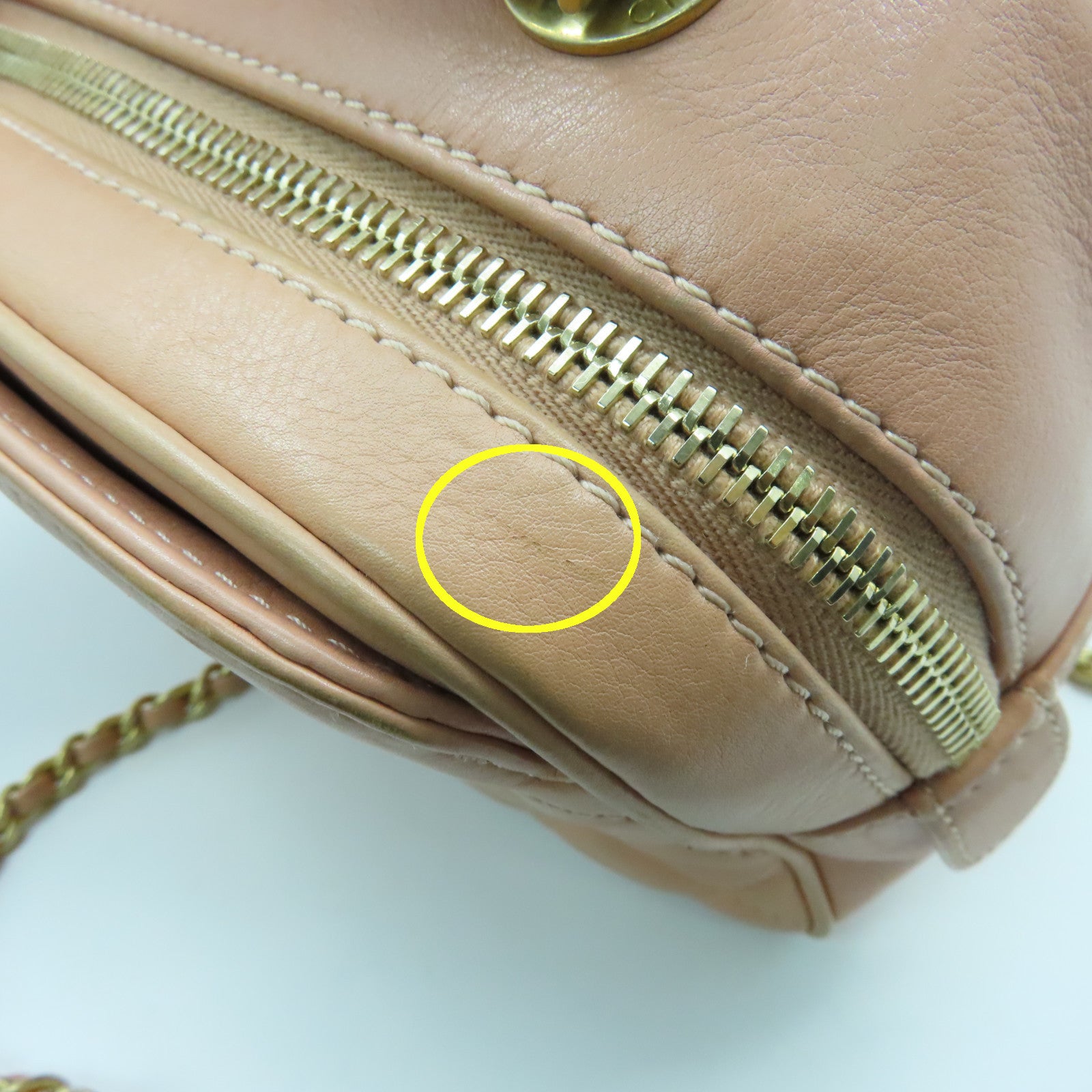 CHANEL 【激減優惠】菱格羊皮皮革Chain 2Way Shoulder金扣鏈帶手挽肩背兩用袋粉紅色