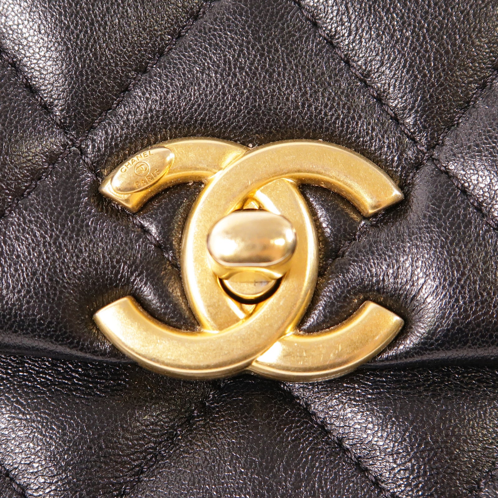 CHANEL 羊皮皮革Shoulder Bag金扣手挽肩背兩用袋