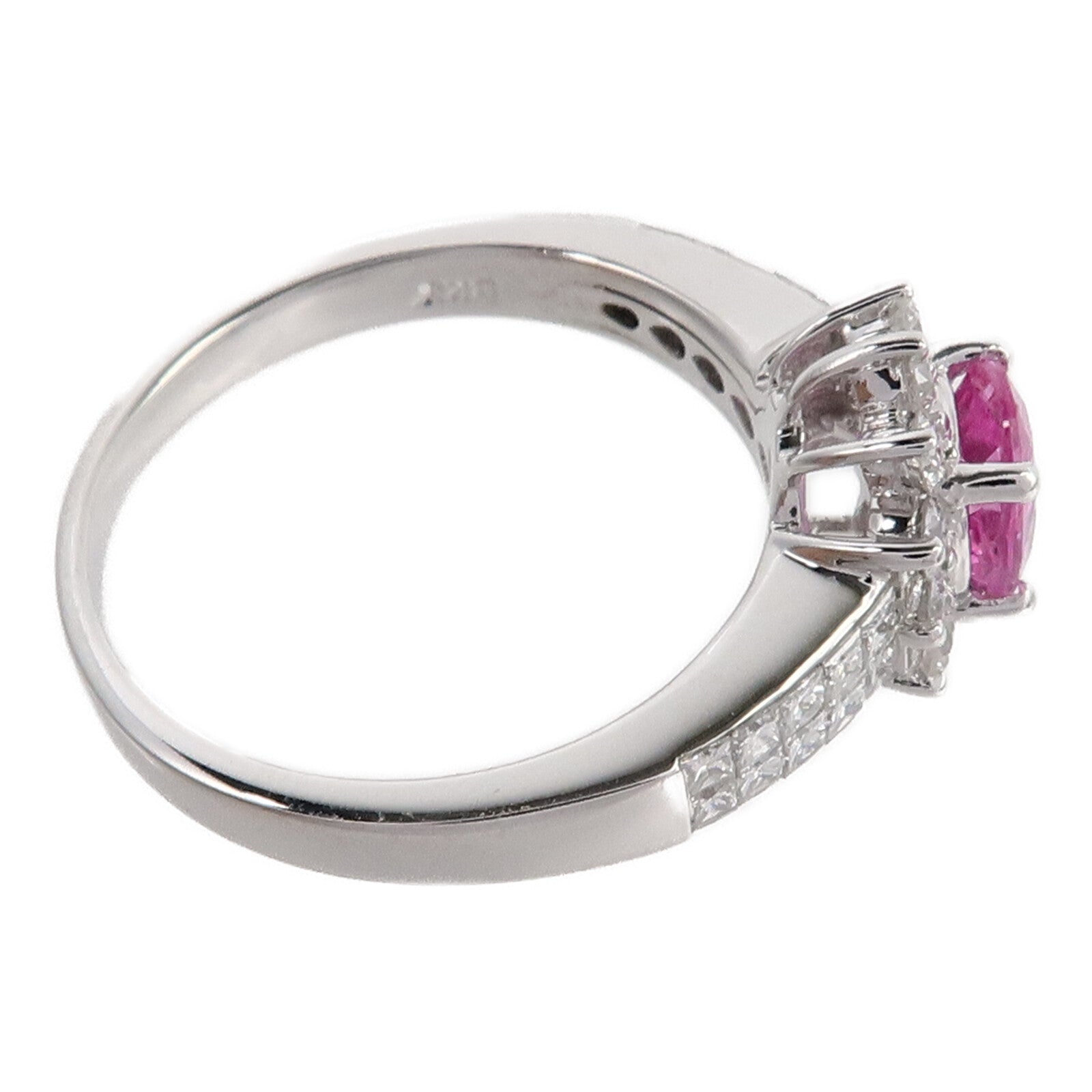 JEWELRY 18K白金Pink Sappire Diamond Ring粉紅藍寶石鑽石戒指