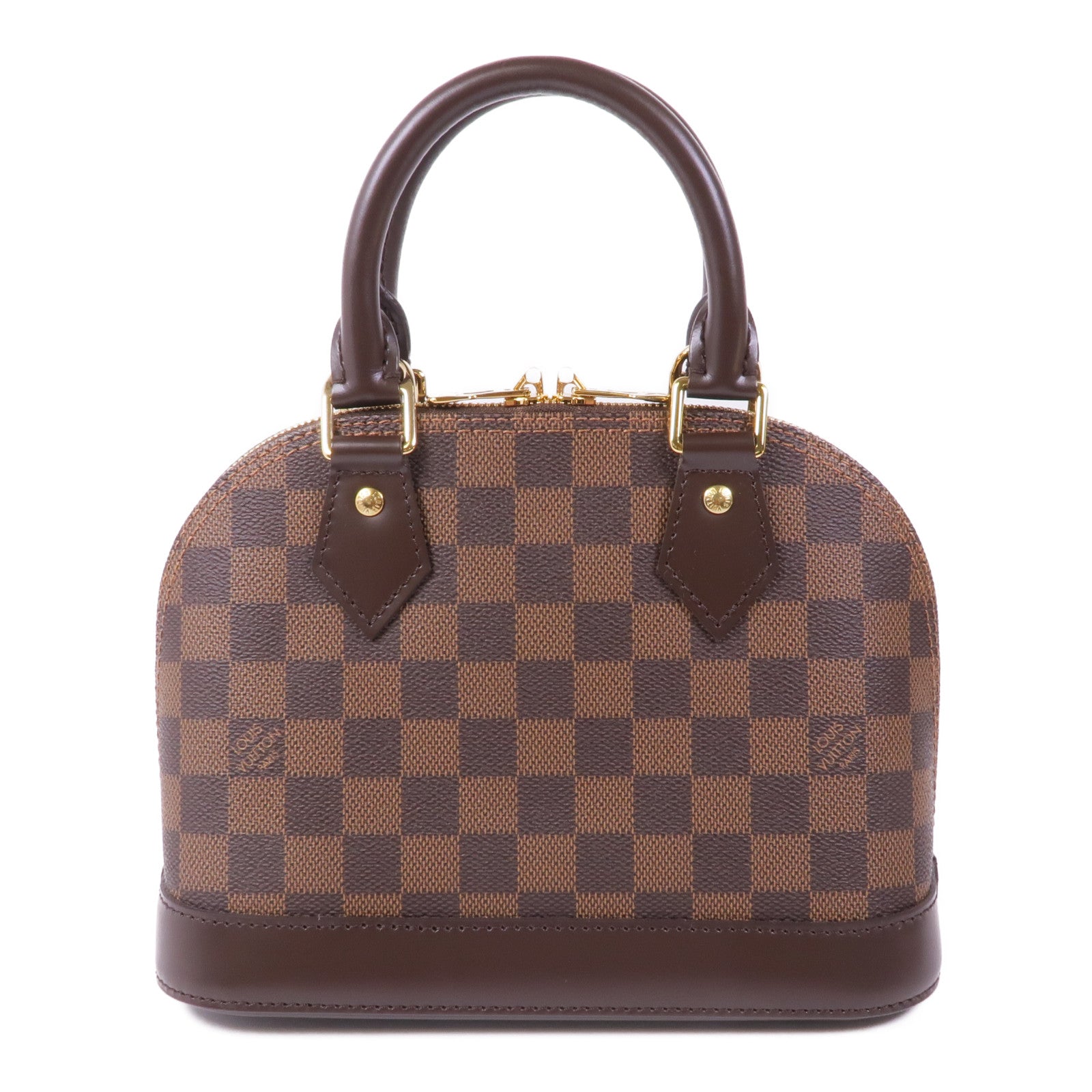 LOUIS VUITTON Damier Alma BB金扣手挽肩背兩用袋棕色