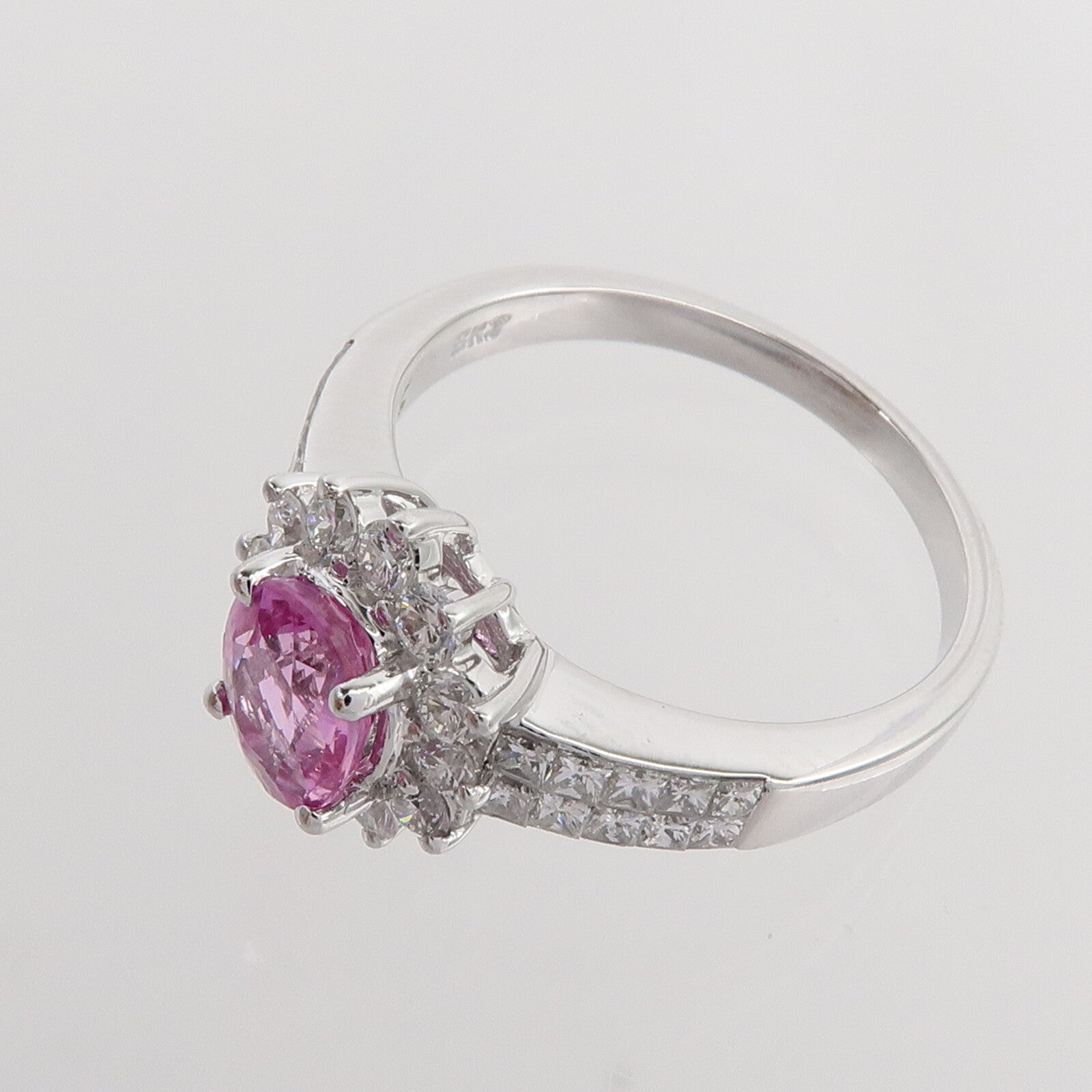 JEWELRY 18K白金Pink Sappire Diamond Ring粉紅藍寶石鑽石戒指