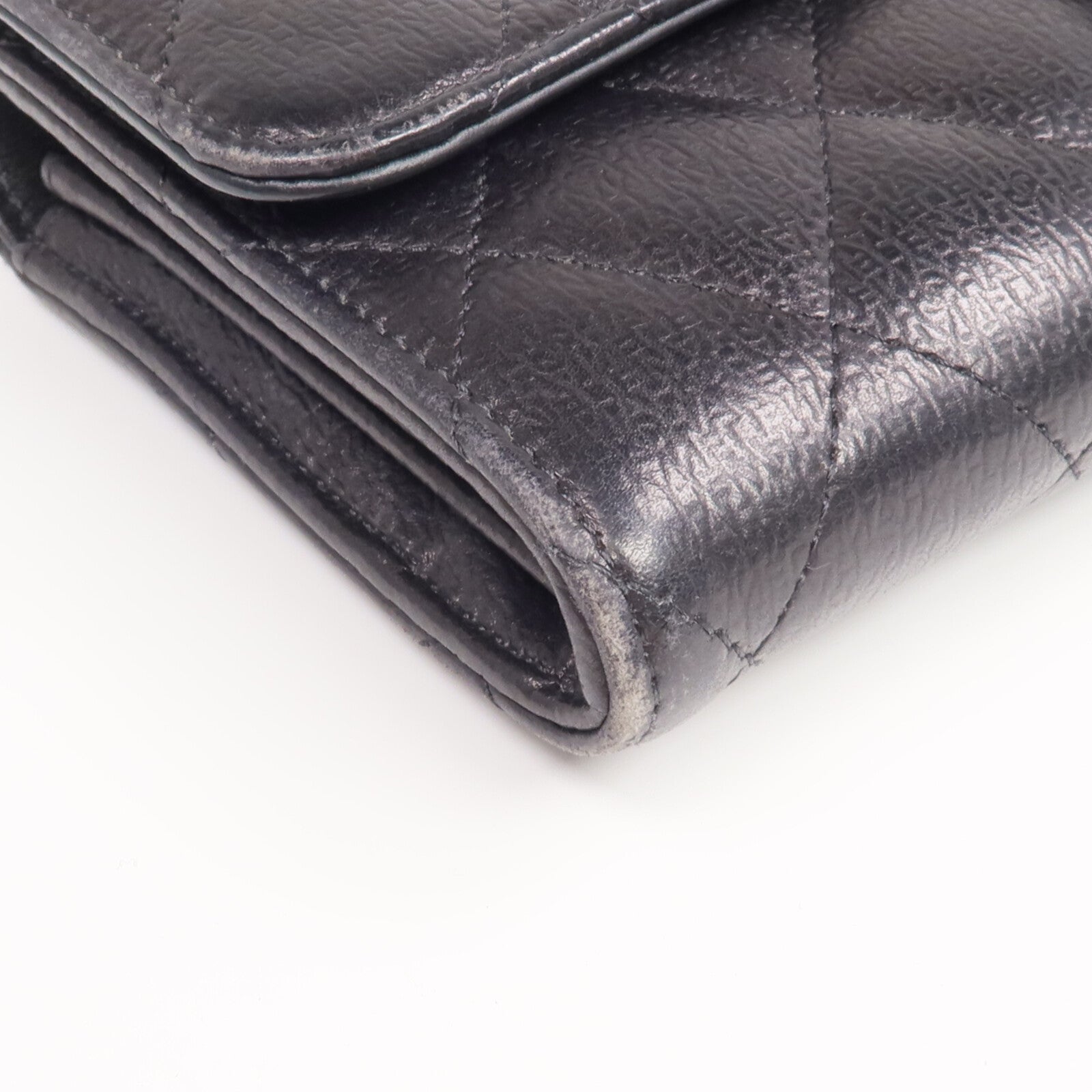 CHANEL 牛皮皮革Long Wallet金扣長錢包