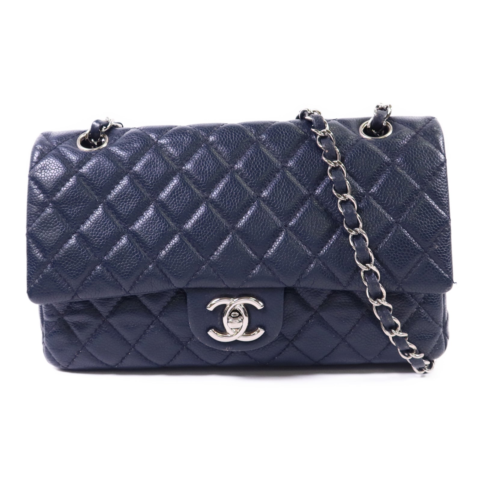 CHANEL 牛皮皮革Classic 25銀扣鏈帶肩背袋