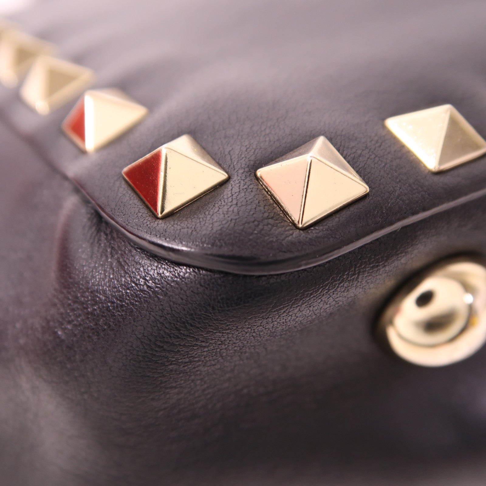 Valentino 牛皮皮革2 Way Shoulder金扣手挽肩背兩用袋