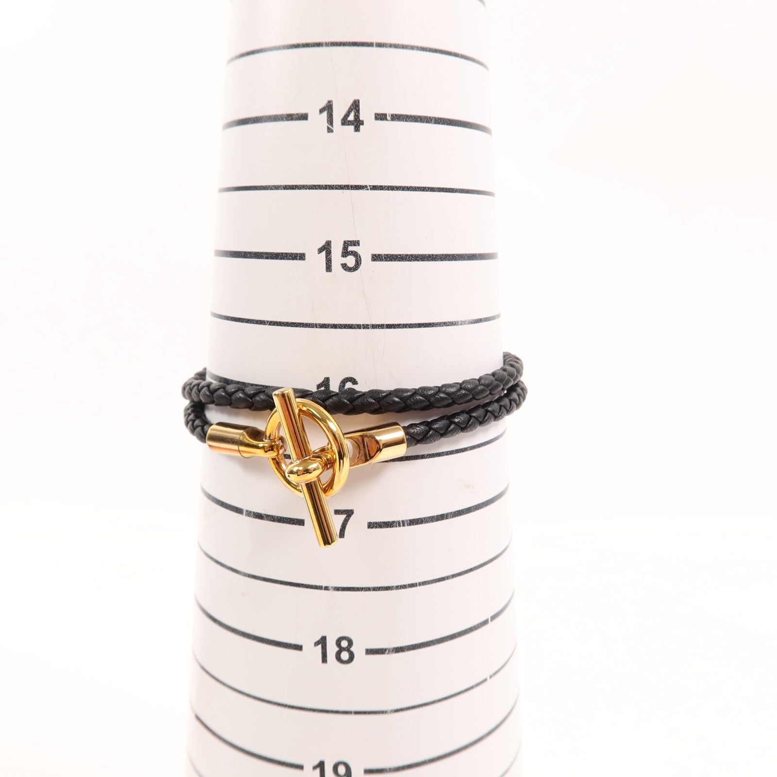 HERMES Swift皮革Glenan Double Tour Bracelet手帶Noir