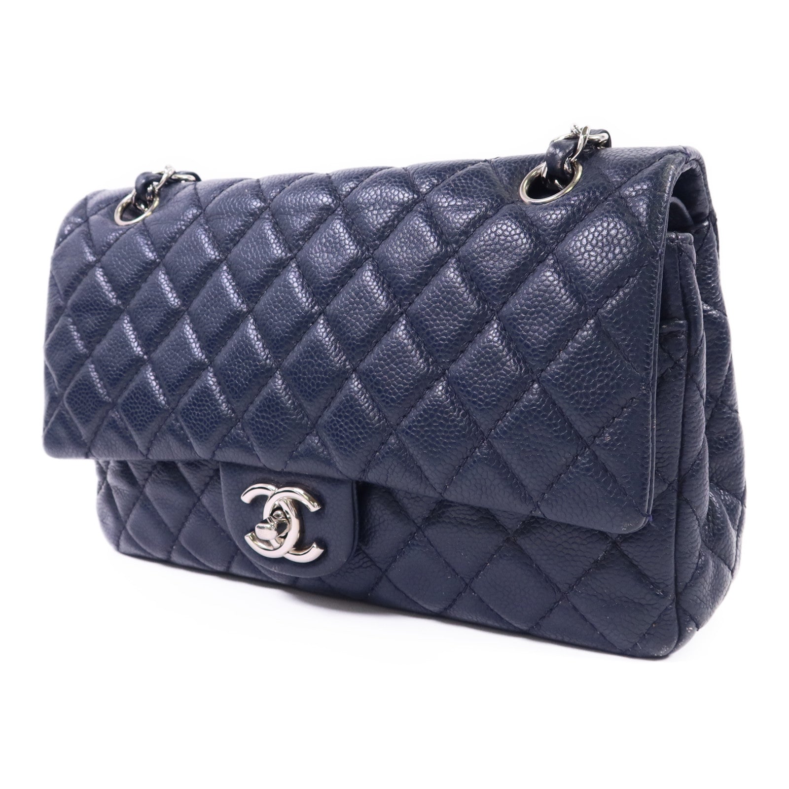CHANEL 牛皮皮革Classic 25銀扣鏈帶肩背袋