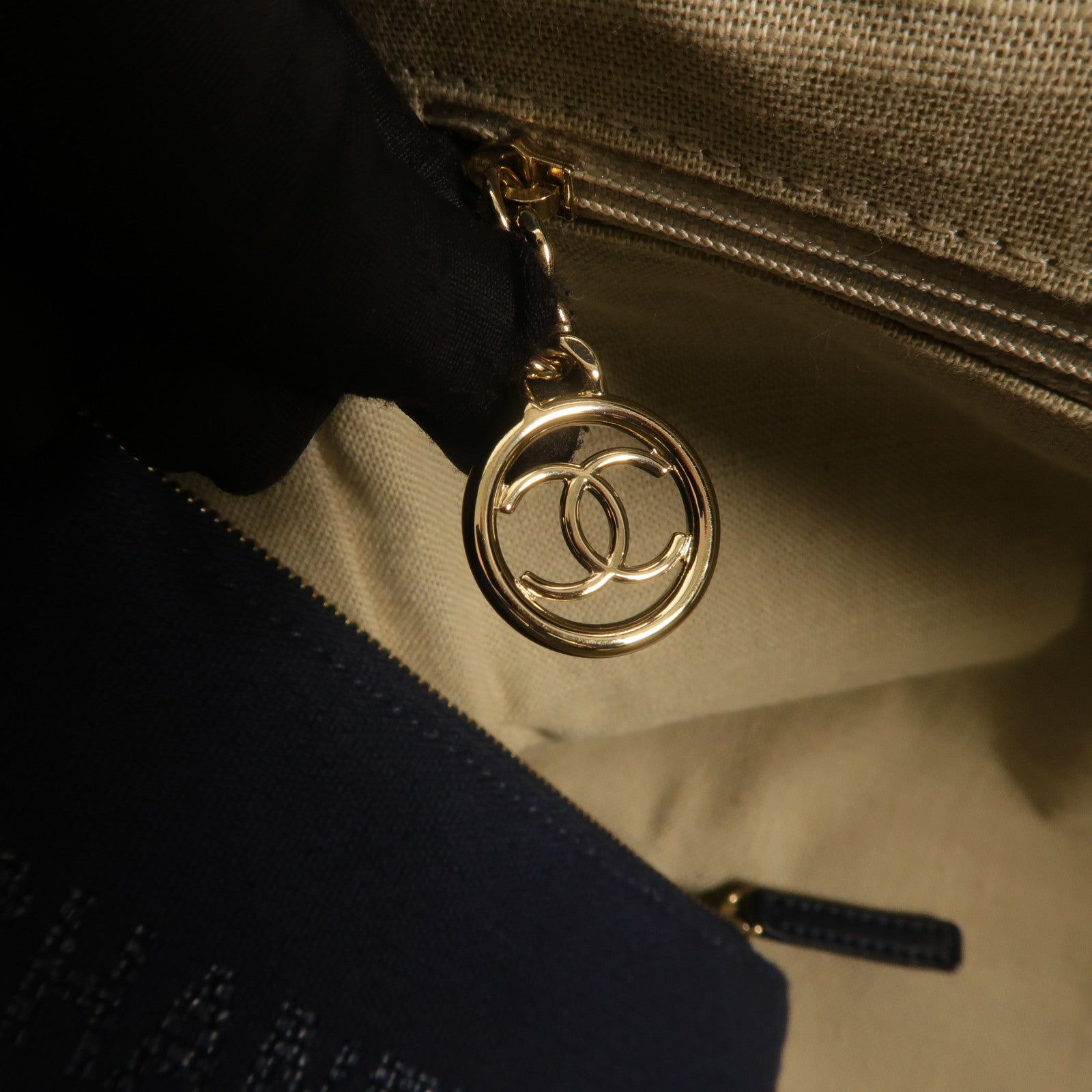 CHANEL 帆布Deauville Tote手挽肩背兩用袋