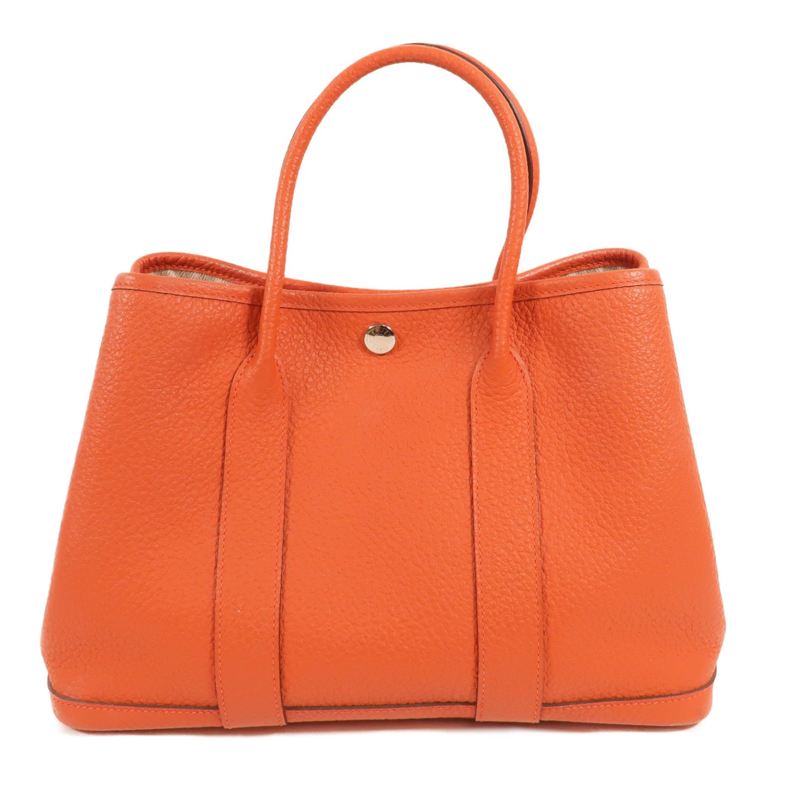 HERMES Clemence皮革Garden Party TPM手挽袋Capucine