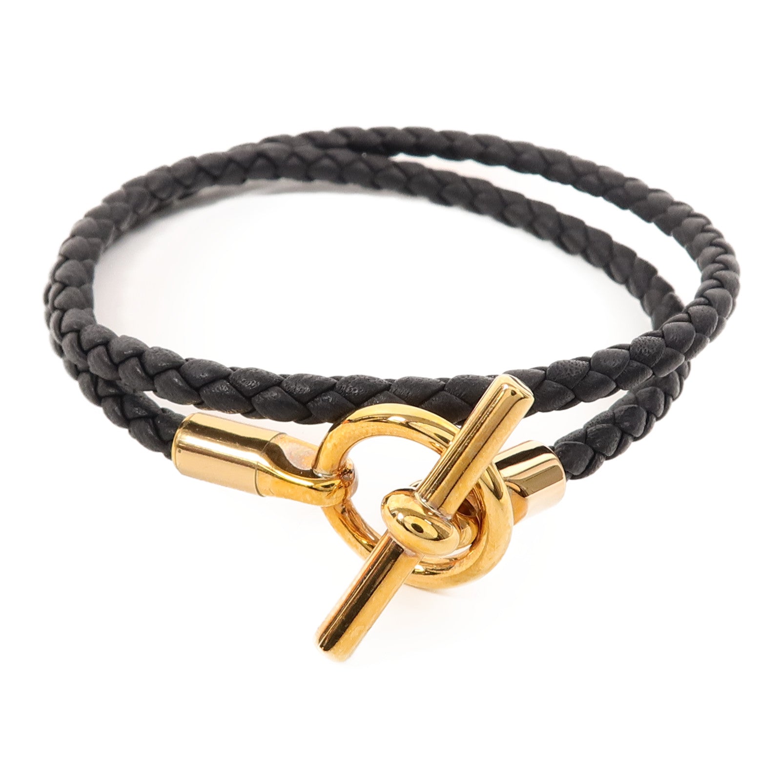 HERMES Swift皮革Glenan Double Tour Bracelet手帶Noir